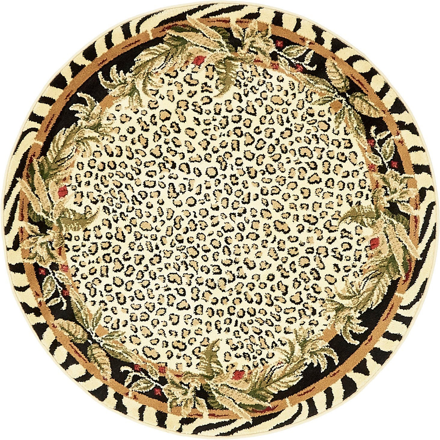 Image of Myflair Möbel & Accessoires Teppich »Jungle«, rund, 8 mm Höhe, Kurzflor, gewebt, mit Bordüre, ideal im Wohnzimmer & Schlafzimmer bei Ackermann Versand Schweiz