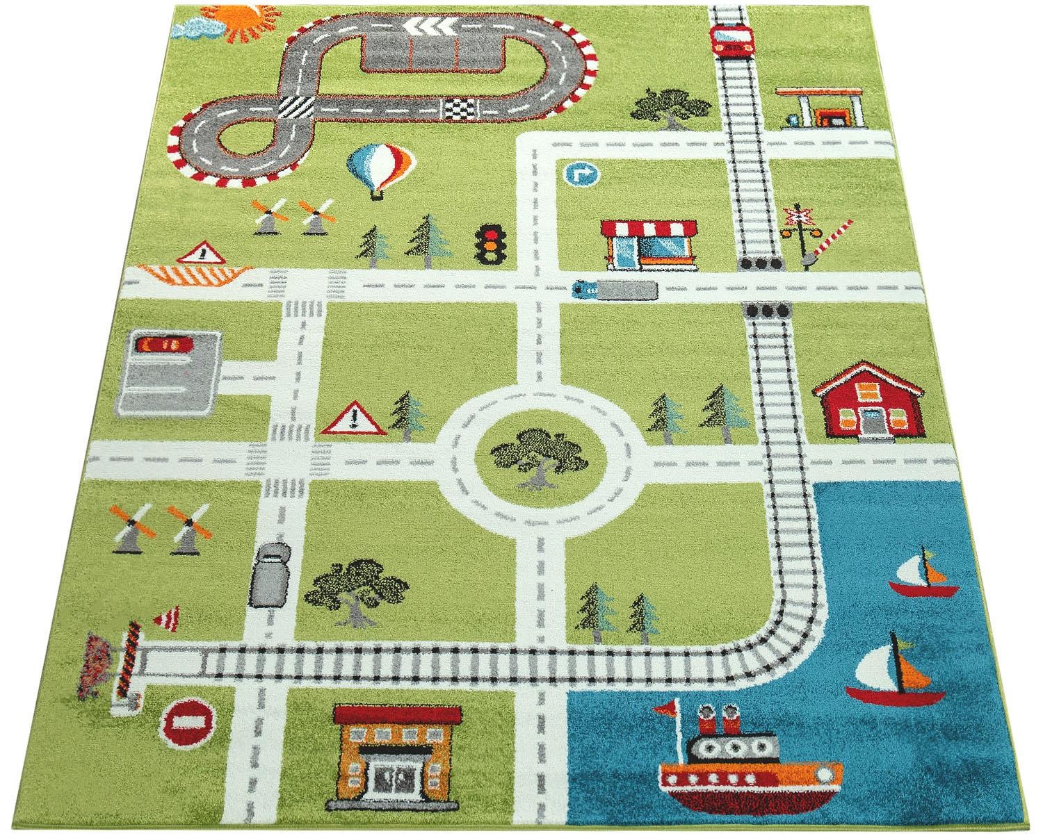 Image of Paco Home Kinderteppich »ECE Strasse 994«, rechteckig, 14 mm Höhe, Kurzflor, Strassen-Spiel-Teppich, Kinderzimmer bei Ackermann Versand Schweiz
