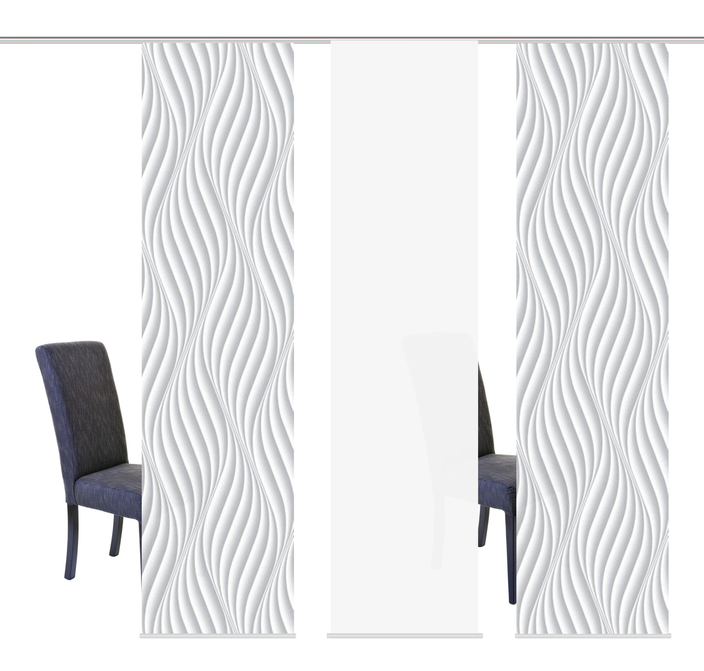 HOME WOHNIDEEN Schiebegardine »WAVES« Klettband 3 Stk. tlg. HxB: 245x60, inkl. Befestigungszubehör