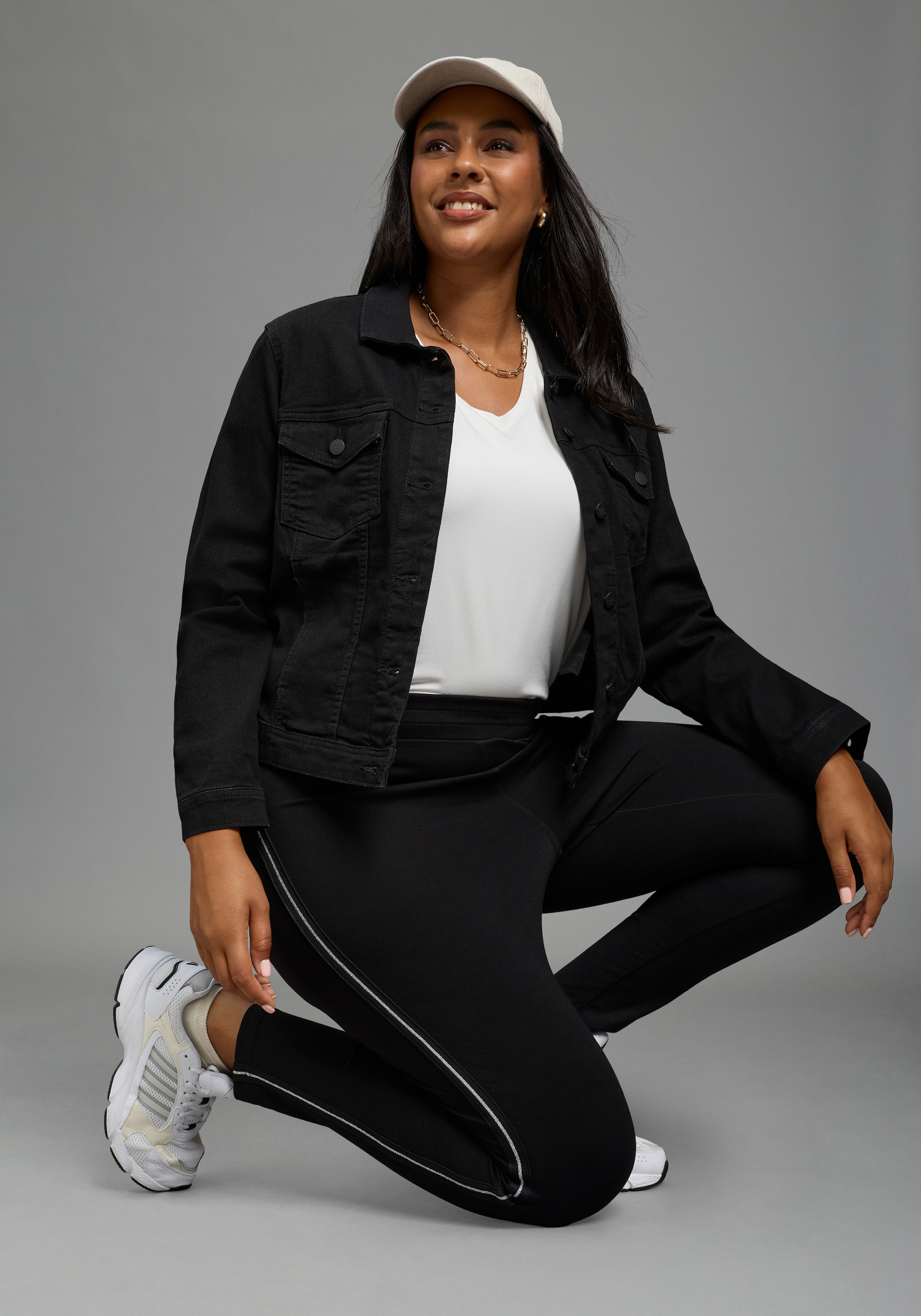 Laura Scott CURVE Pantalon en jersey »Grosse Grössen«  avec couture de selle au dos pour un bon ajustement