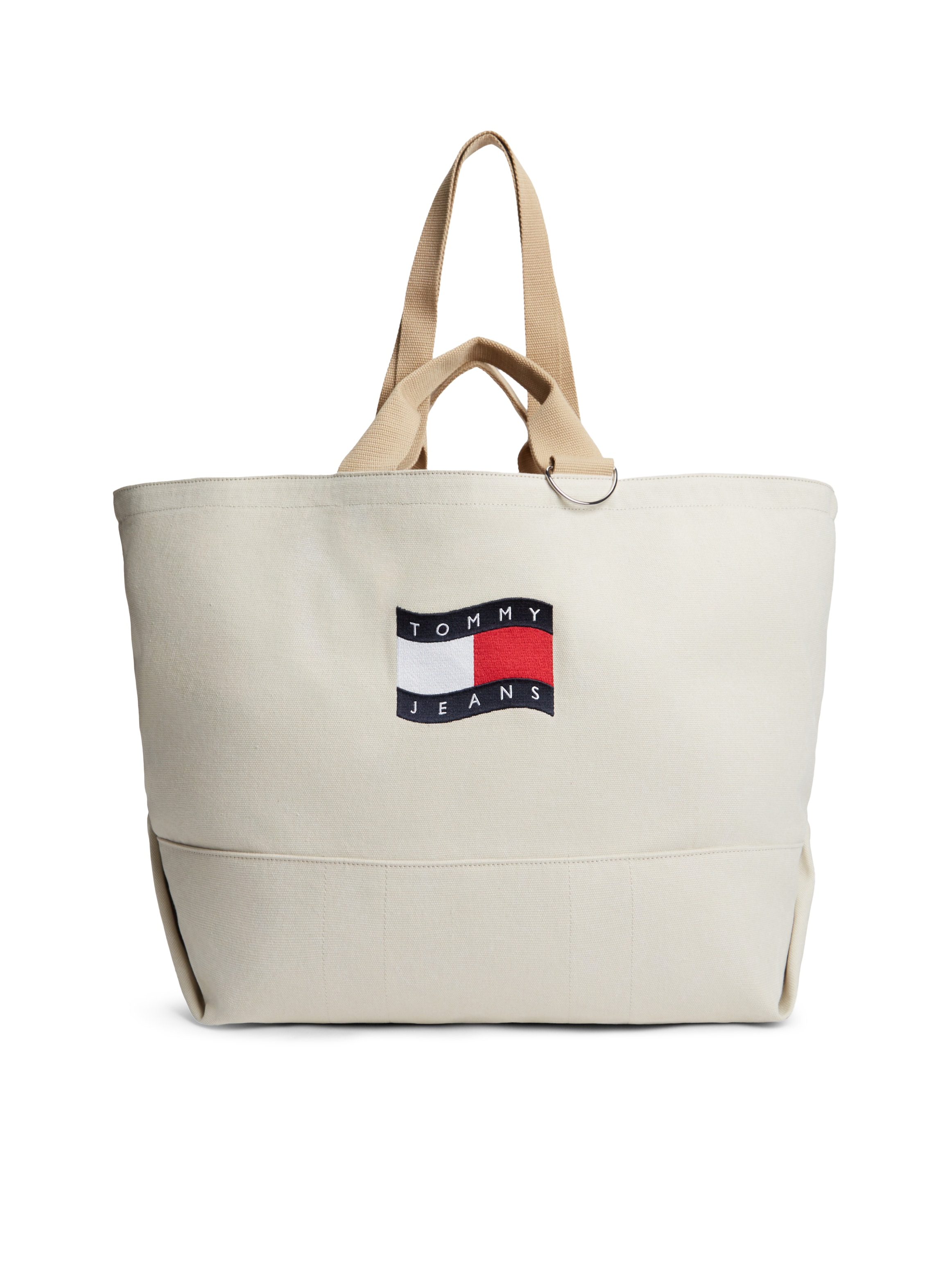 Image of Tommy Jeans Tragetasche "TJW WAVE FLAG MED TOTE" Unisex Tragetasche, Umhängetasche, Shopper, Henkeltasche im Used-Look