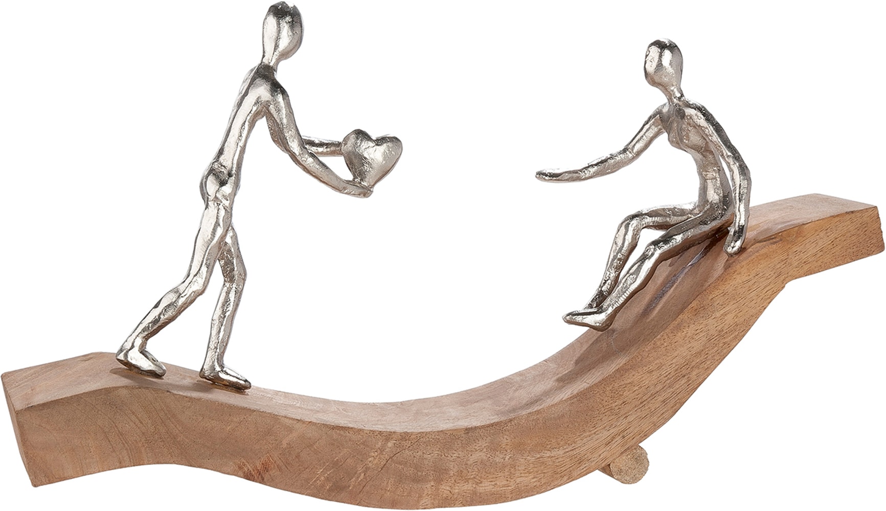 Image of GILDE Skulptur "Skulptur Catch my heart naturfarben" Liebe Romantik Paar Zuneigung Emotion Verbundenheit
