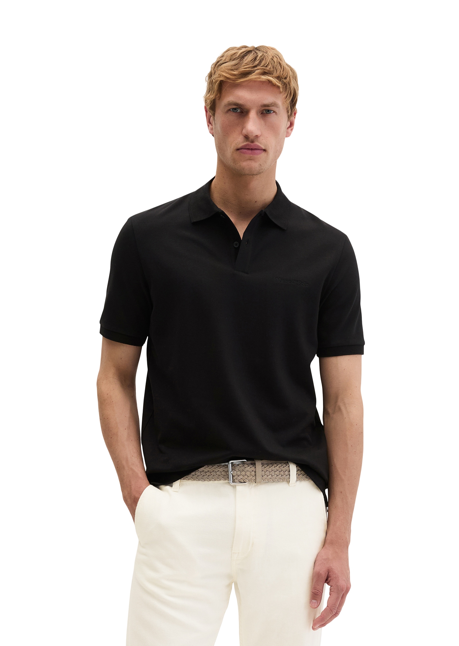 Image of Marc OPolo Poloshirt Piqué slim aus mittelschwerem Bio-Baumwoll-Viskose-Mix