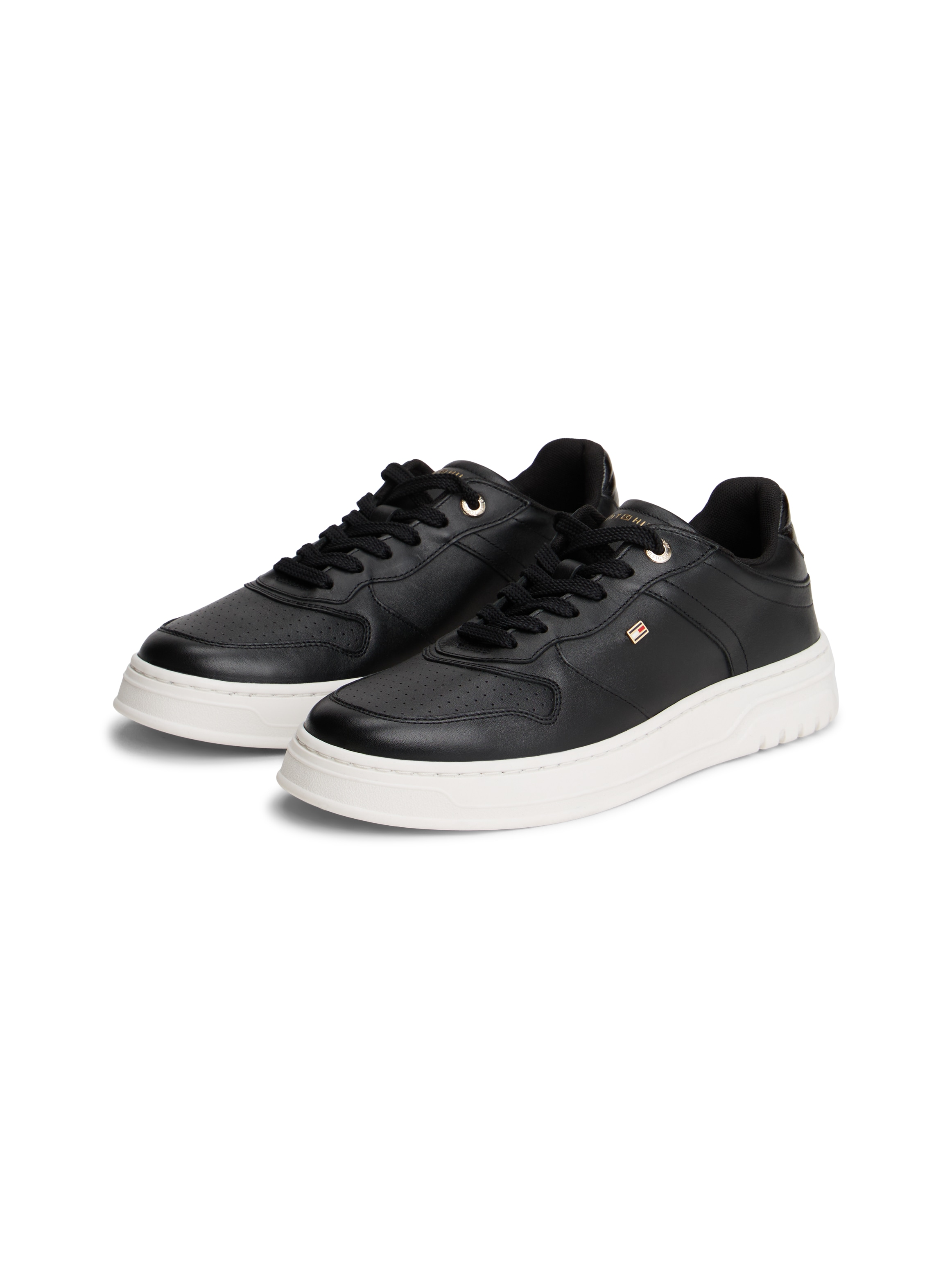 Image of Tommy Hilfiger Plateausneaker "TH SPORTY CUPSOLE LEATHER", Freizeitschuh, Halbschuh, Schnürschuh mit seitlichem Logo