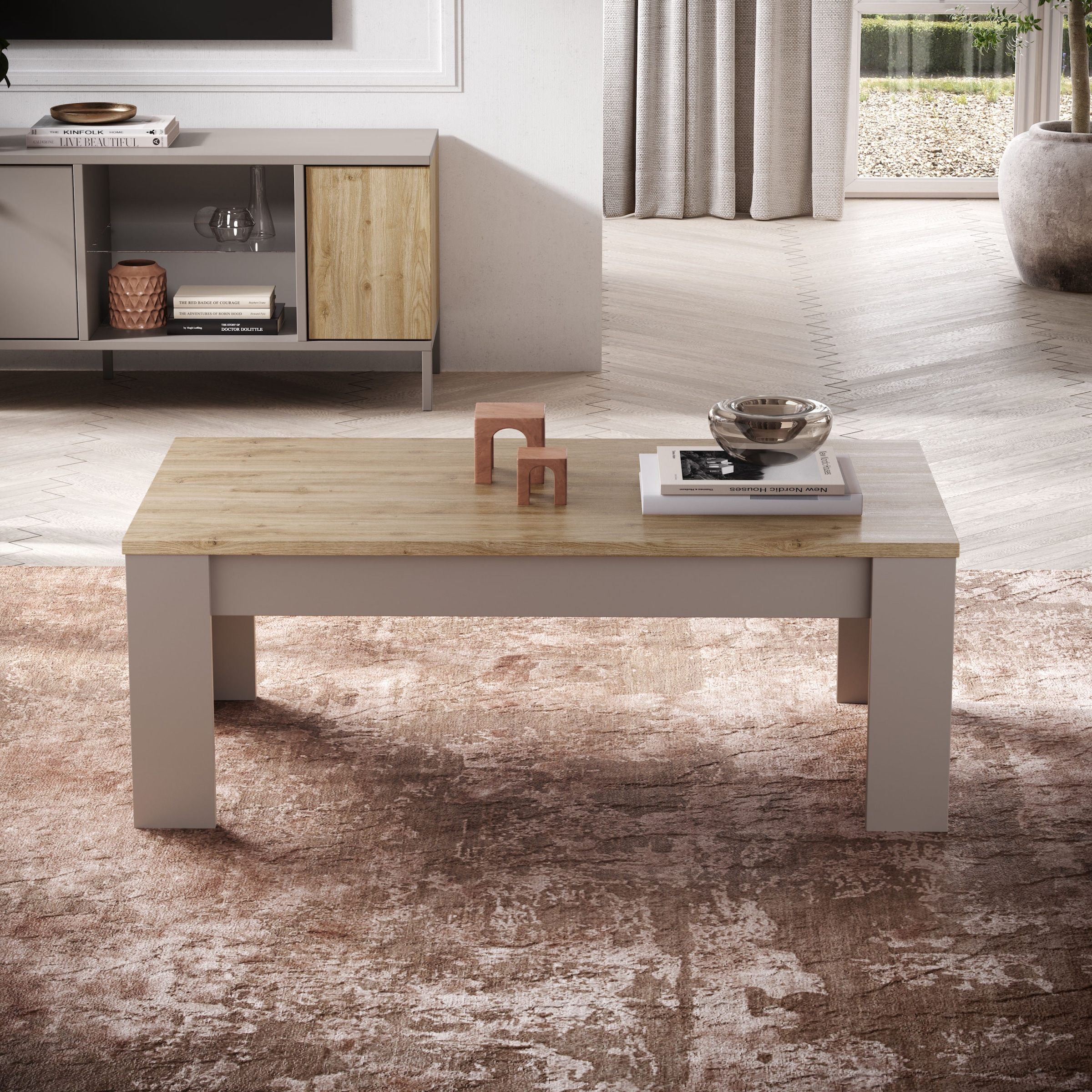 Image of Home affaire Couchtisch "Gent 122 x 65 cm, Sofatisch, Wohnzimmertisch, Kaffeetisch" moderner rechteckiger Couchtisch, zweifarbig