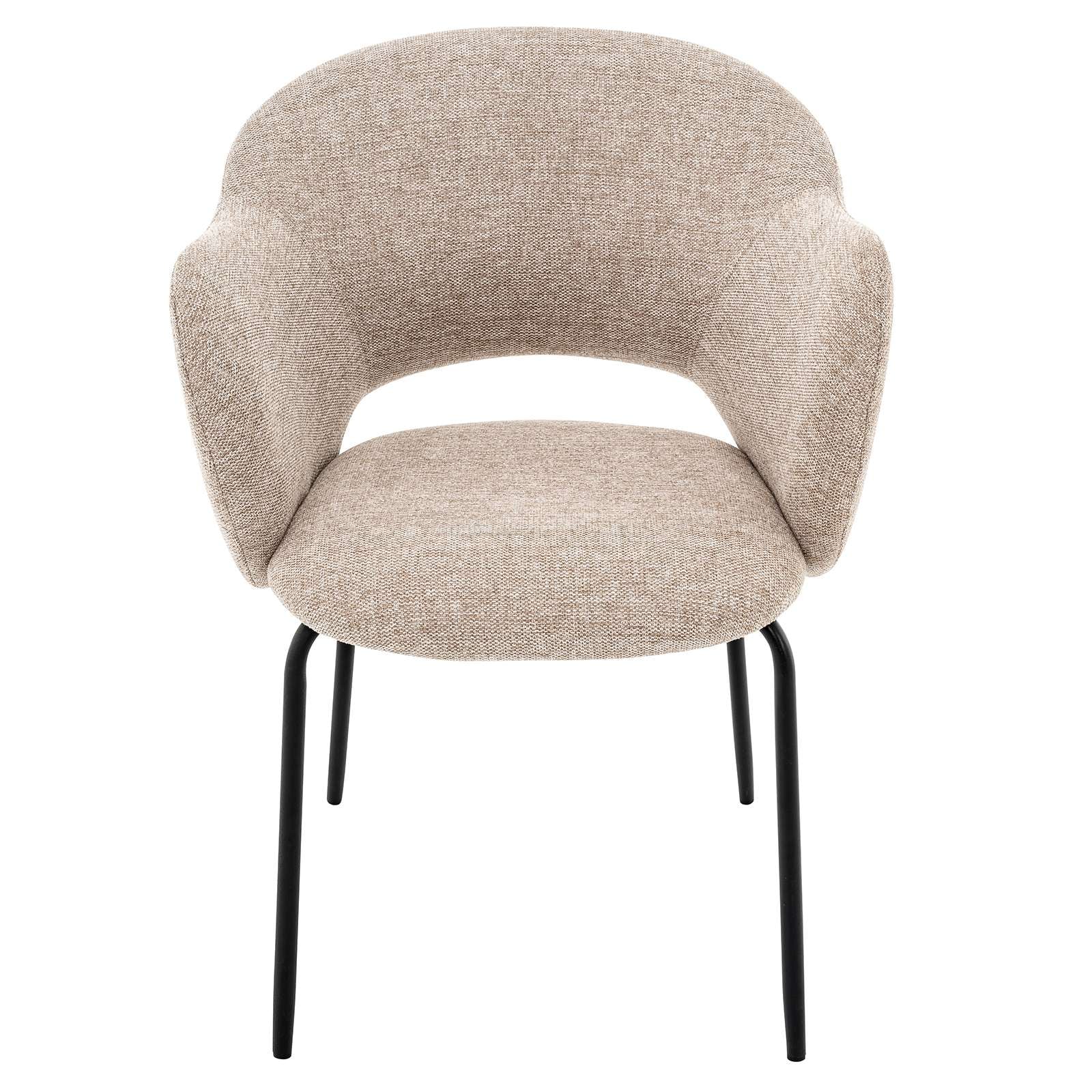 GOODproduct Chaise de salle à manger »Friedaa« (Set) 2 cuismit schwarzen Metallbeinen, Webstoffbezug, Sitzhöhe 46 cm