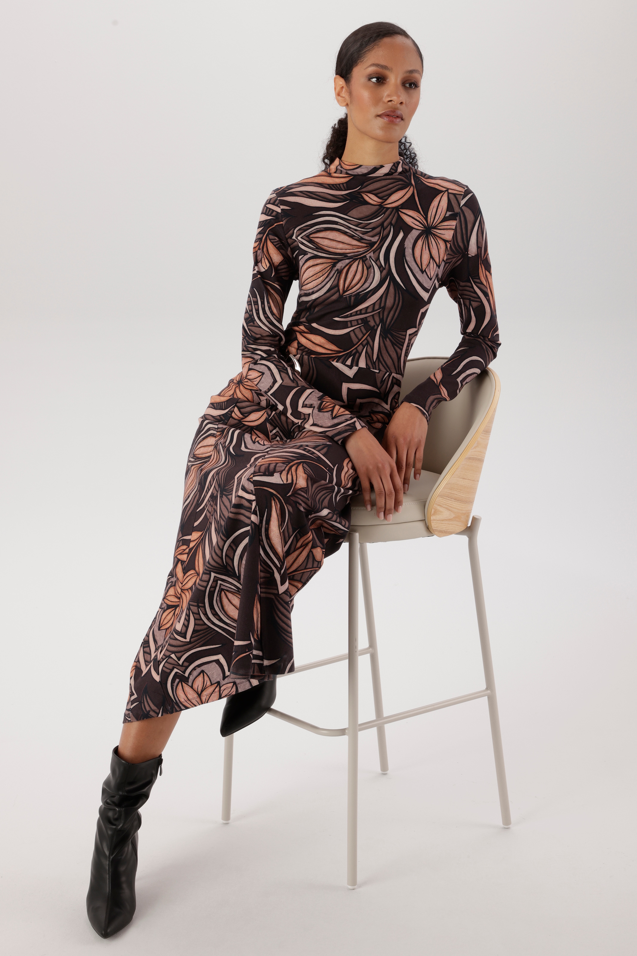 Aniston SELECTED Robe midi Avec petit col montant - NOUVELLE COLLECTION