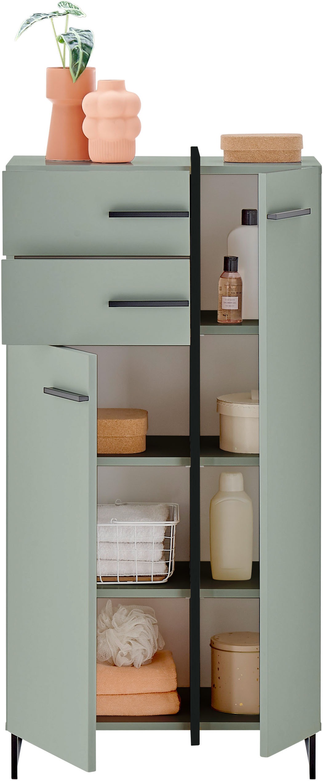 BASIC by Balculina Armoire intermédiaire »Palermo, BxHxT 60x119x35 cm« 1 cuis tlg. Largeur 60 cm, softclose, pieds en métal