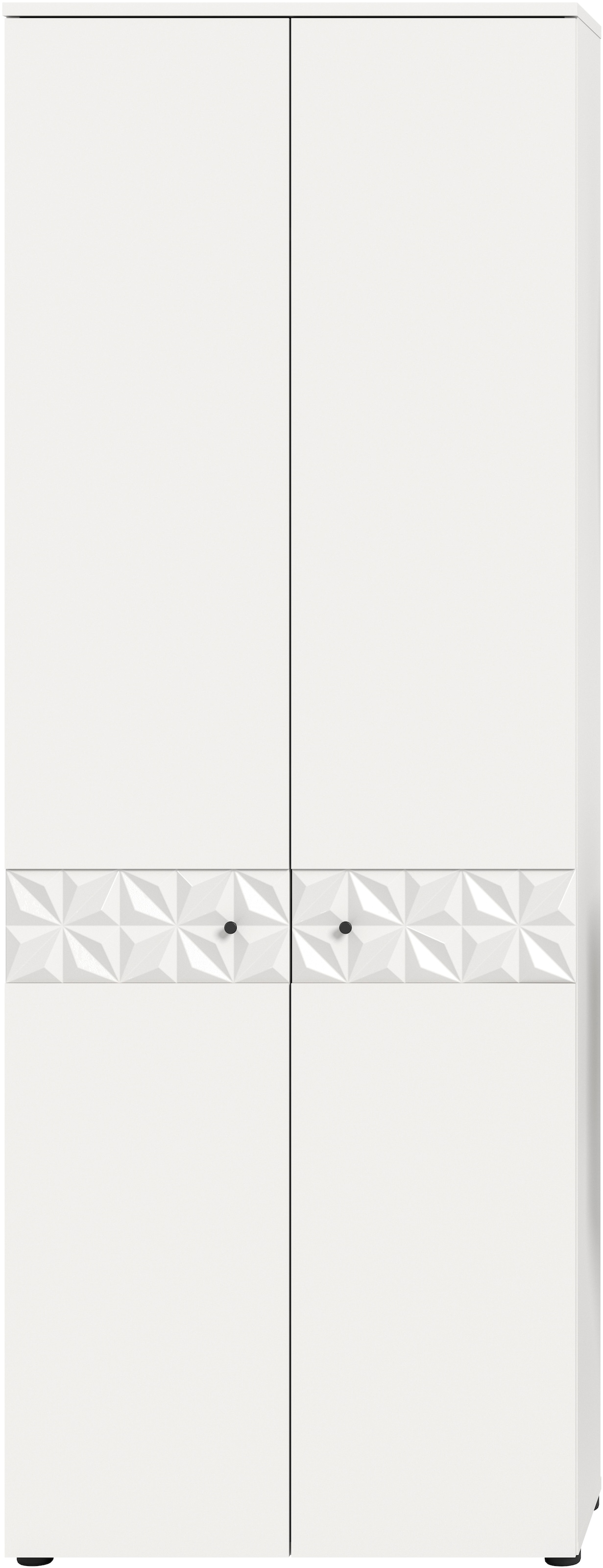 Image of Home affaire Garderobenschrank "VICENZA, inkl. ausziehbarer Kleiderstange, 2 Türen, 4 Einlegeböden" mit Ornamentabsetzung, Mehrzweckschrank, Kleiderschrank, Dielenschrank