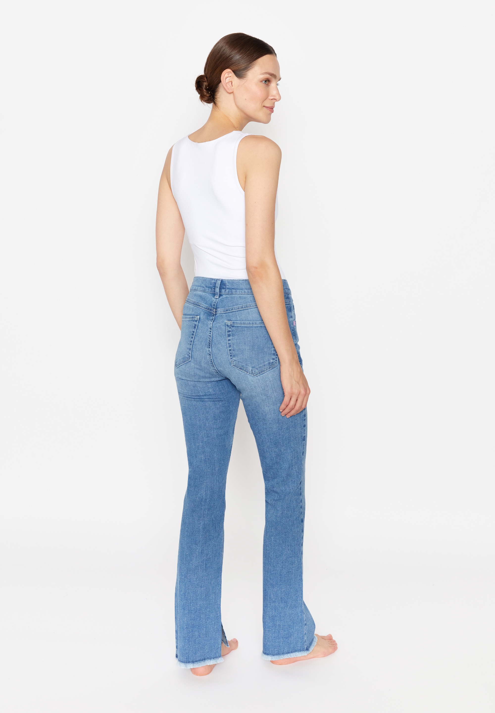 ANGELS Bootcut-Jeans »LENI SLIT FRINGE«