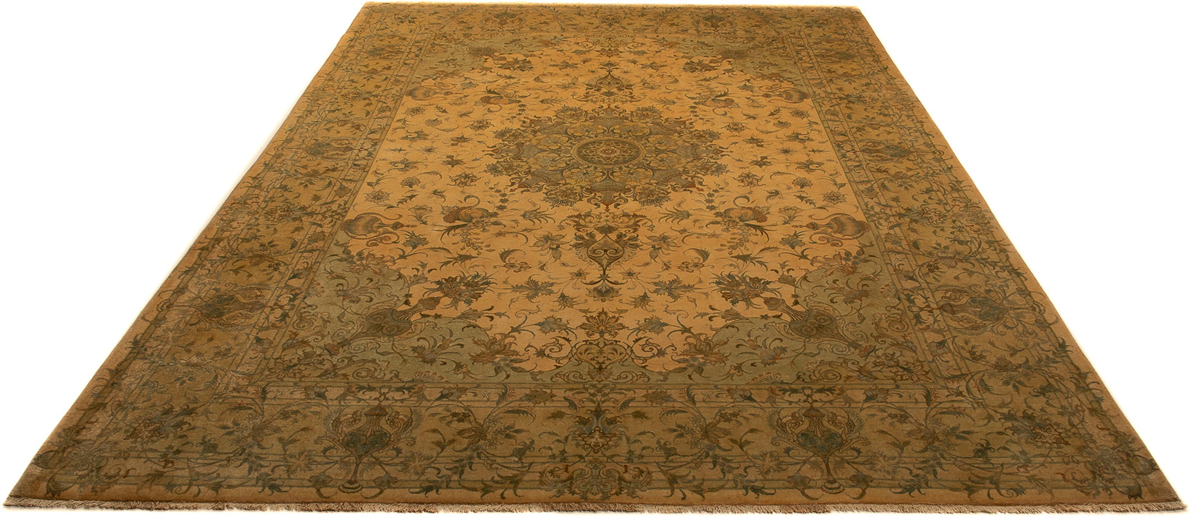Image of morgenland Orientteppich »Perser - Täbriz - Royal - 352 x 251 cm - hellbraun«, rechteckig, 7 mm Höhe, Wohnzimmer, Handgeknüpft, Einzelstück mit Zertifikat bei Ackermann Versand Schweiz