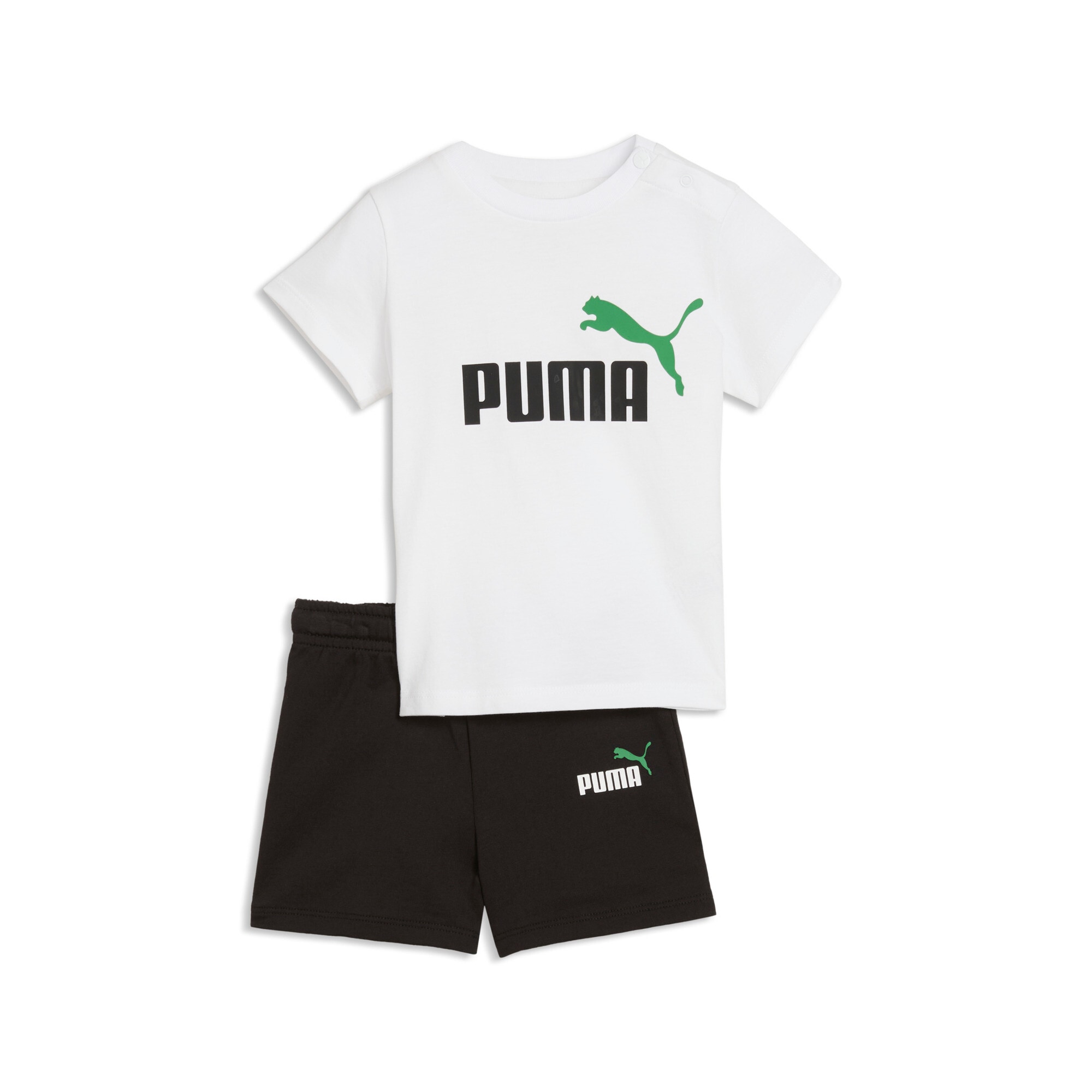 PUMA Trainingsanzug »MINICATS ESS TEE AND SHORTS SET INF« 2 tlg. zweiteiliges Set, für Kinder, mit Rundhalsausschnitt, Regular Fit