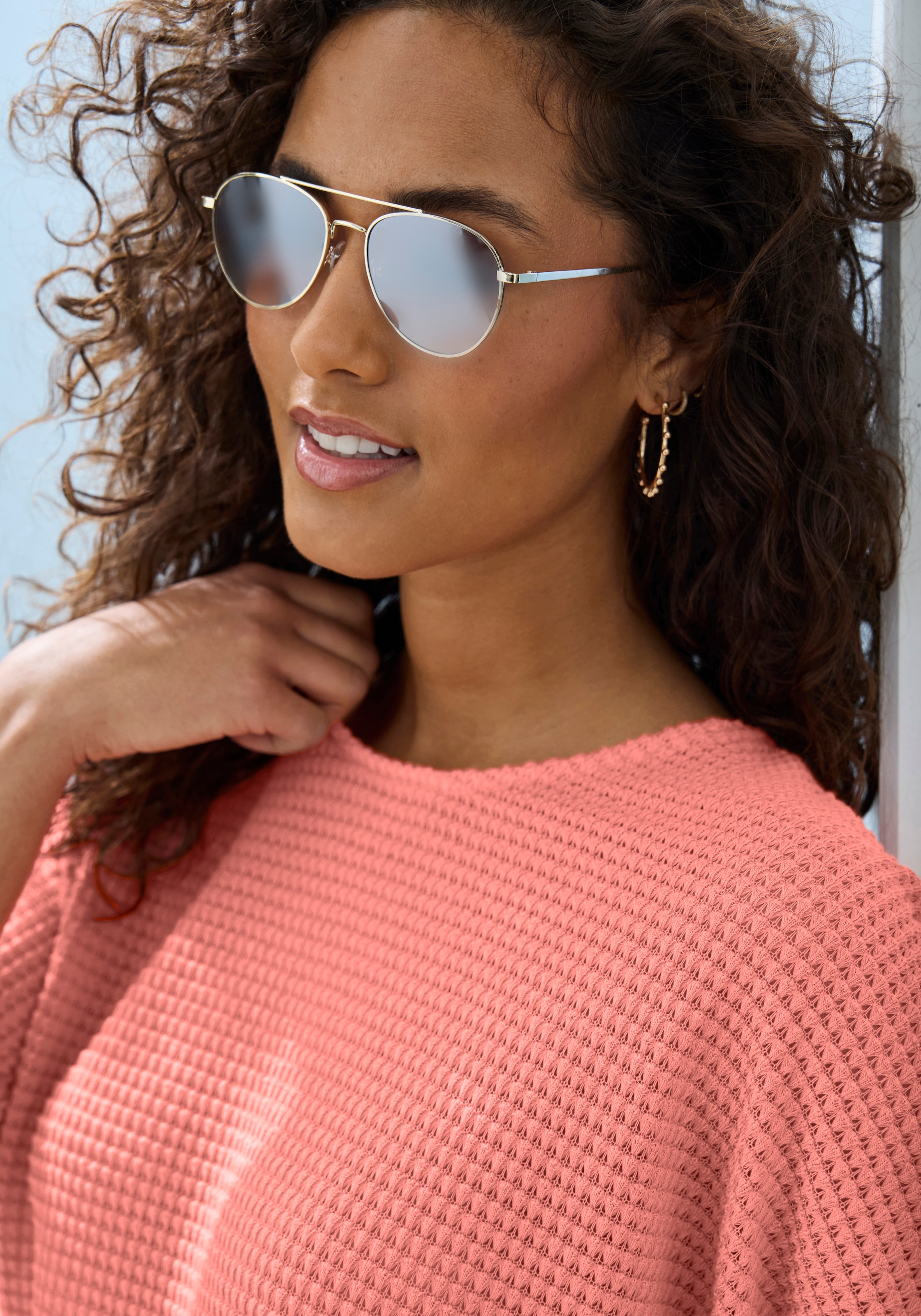 Vivance T-shirt à manches 3/4 »aus bügelfreiem Waffelstrick« aus bügelfreier Strickqualität