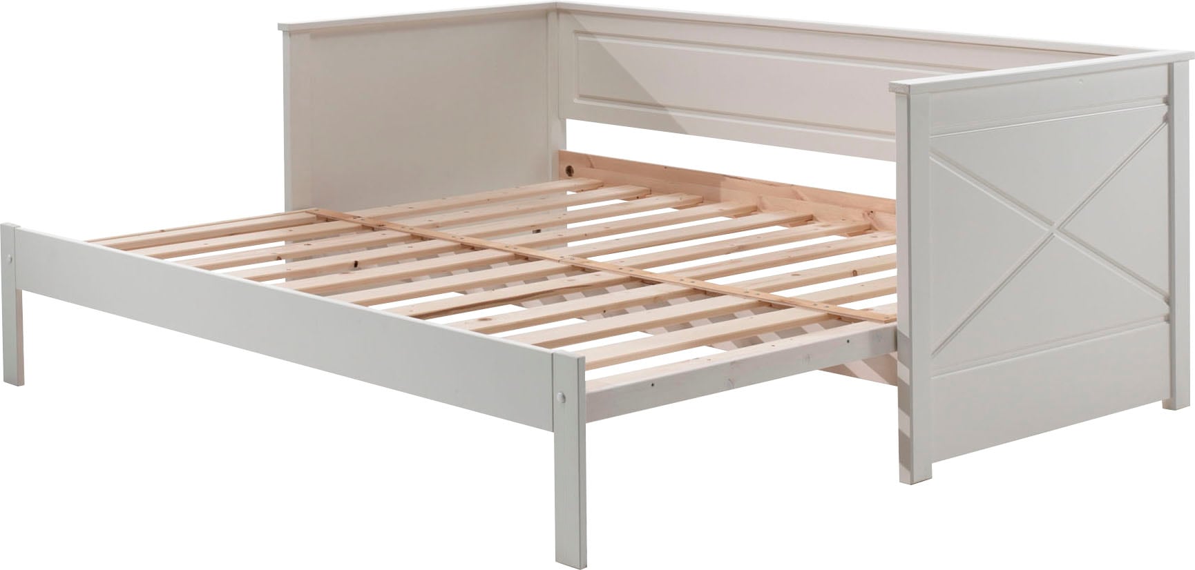 Vipack Bett »Vipack Pino« Made in Europe,  Kojenbett LF 90x200 cm, ausziehen auf 180x200 cm, Ausf. Weiss lackiert