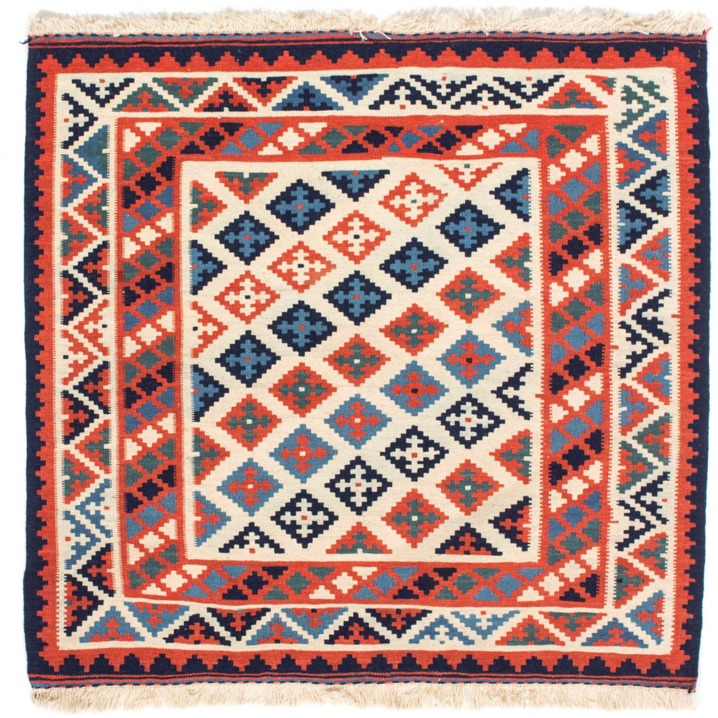 Image of morgenland Wollteppich »Kelim Fars Durchgemustert Ruggine 110 x 104 cm«, quadratisch, 0,6 mm Höhe, OrientOptik bei Ackermann Versand Schweiz