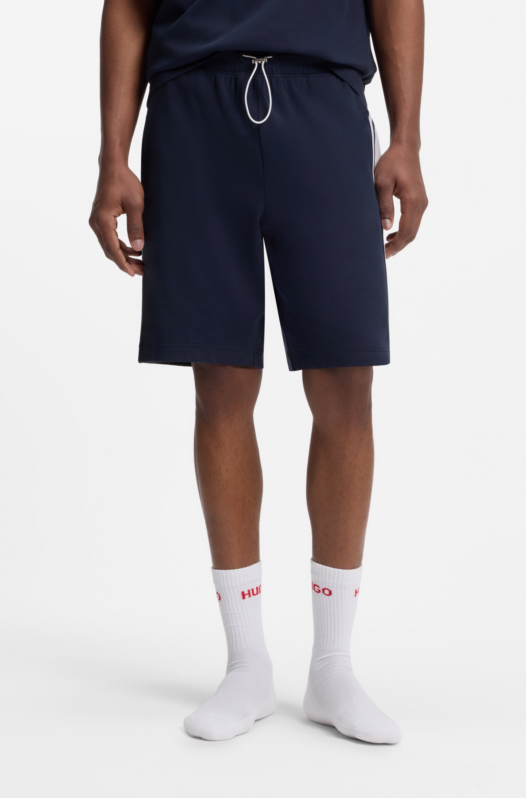 Image of HUGO Underwear Shorts "NAUTIX SHORTS" aus Stretch-Baumwolle, Logo-Tape