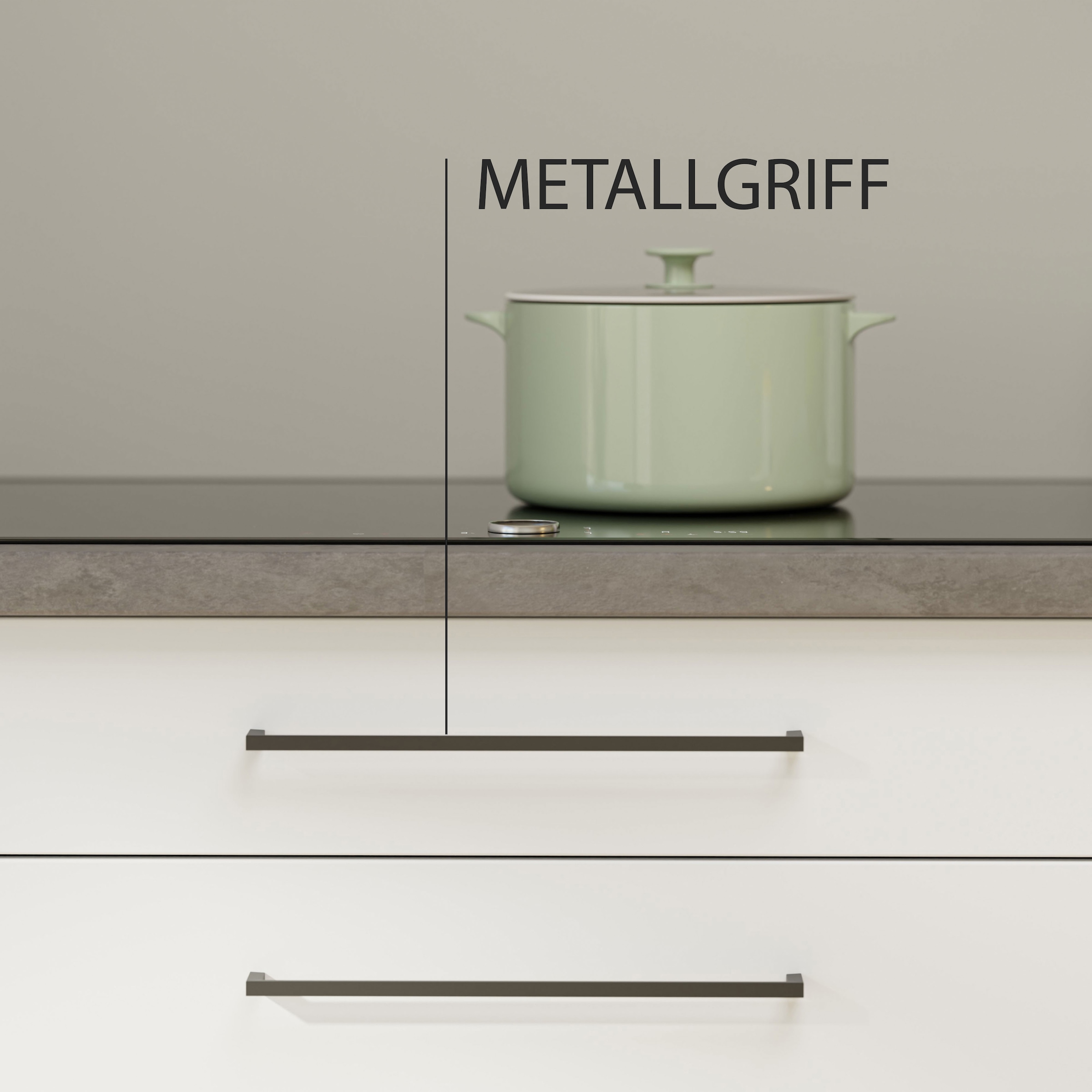 KOCHSTATION Kitchenette »KS-Nova« Largeur 220 cm, au choix avec appareils Hanseatic-E