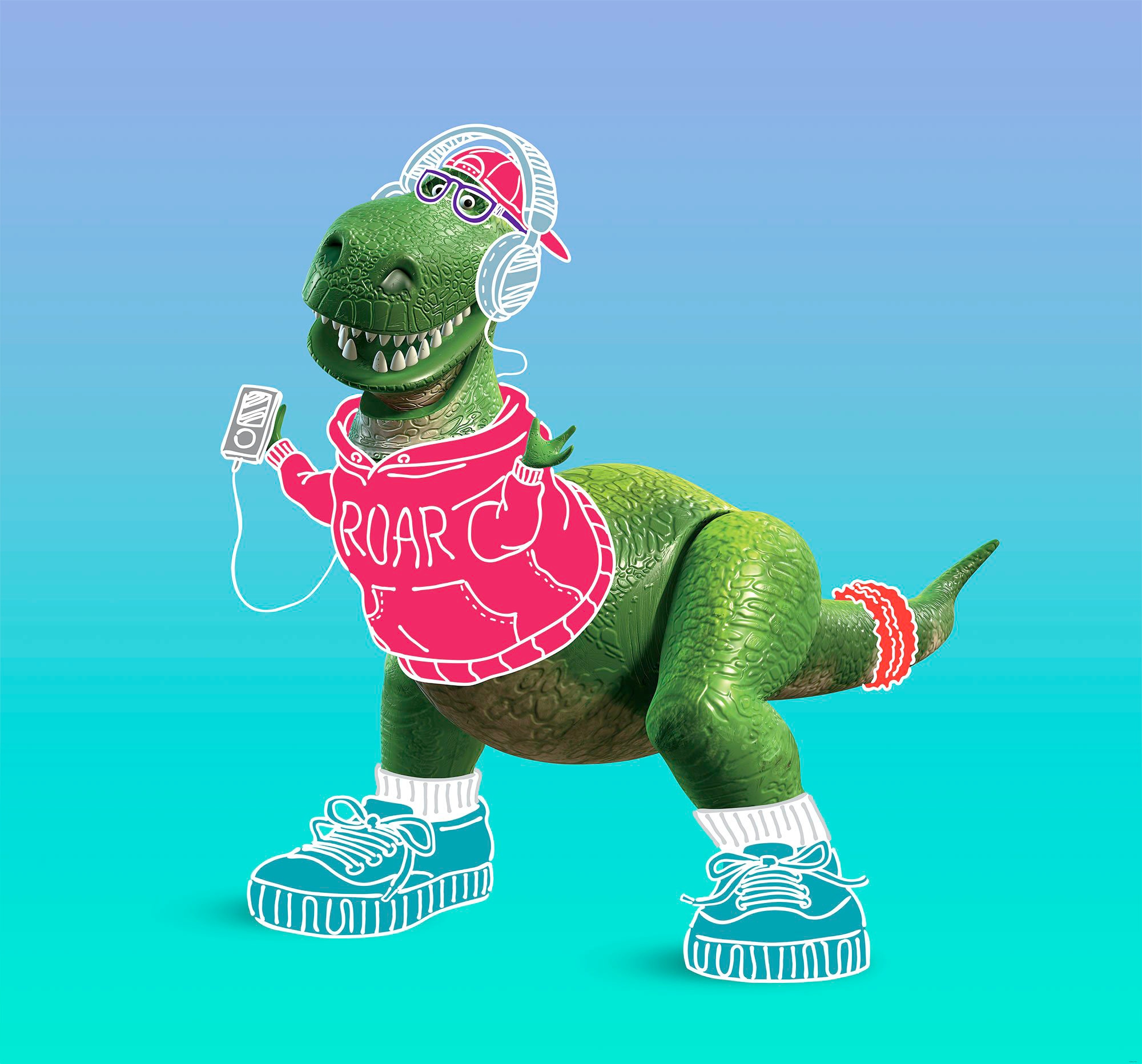 Image of Komar Vliestapete "Digitaldruck Vlies - Toy Story Roar - Grösse 300 x 280 cm" bedruckt glatt Kinderzimmer