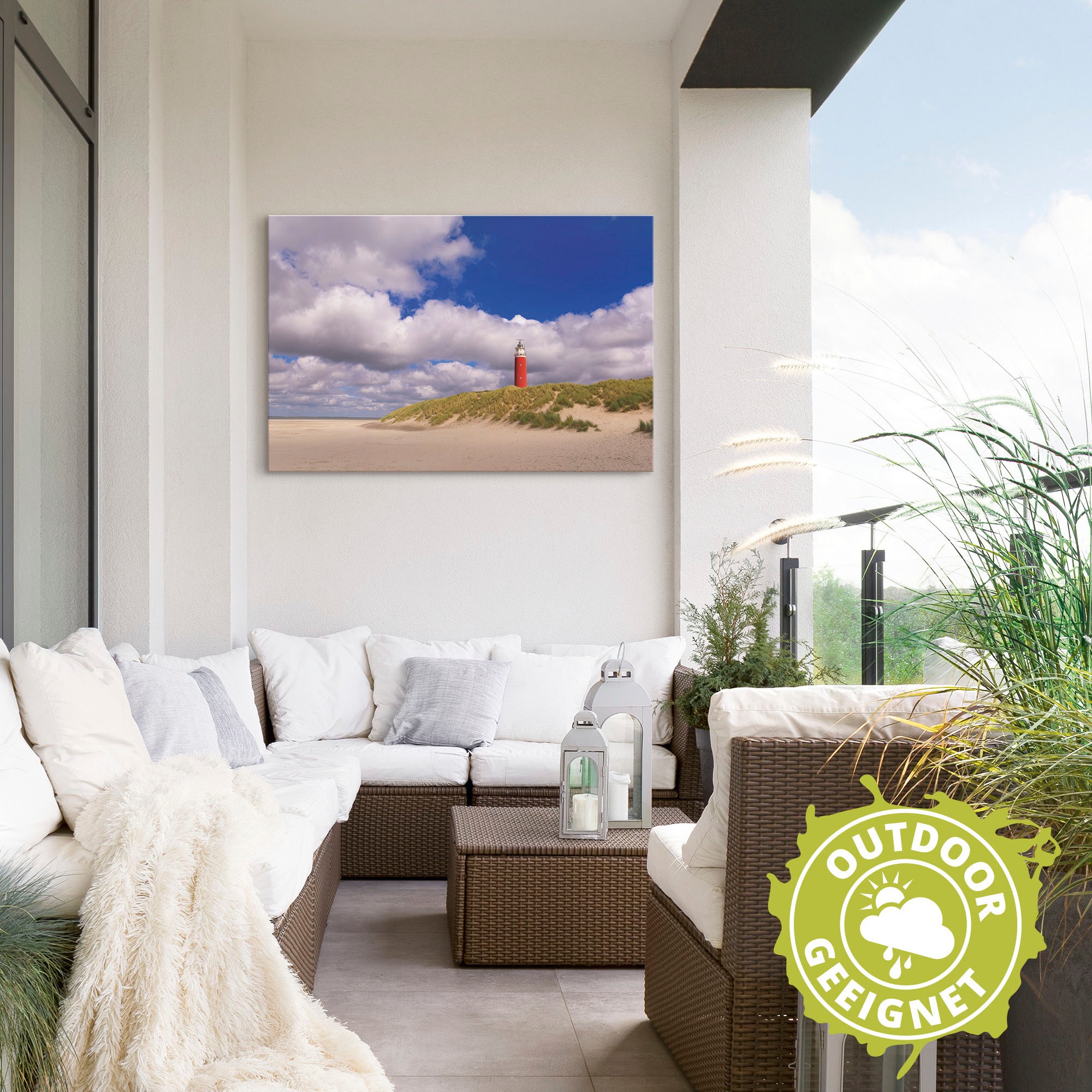 Artland Wandbild »Wolkenimpression am Leuchtturm«, Küste, (1 St.), als Alubild, Outdoorbild, Poster in verschied. Grössen