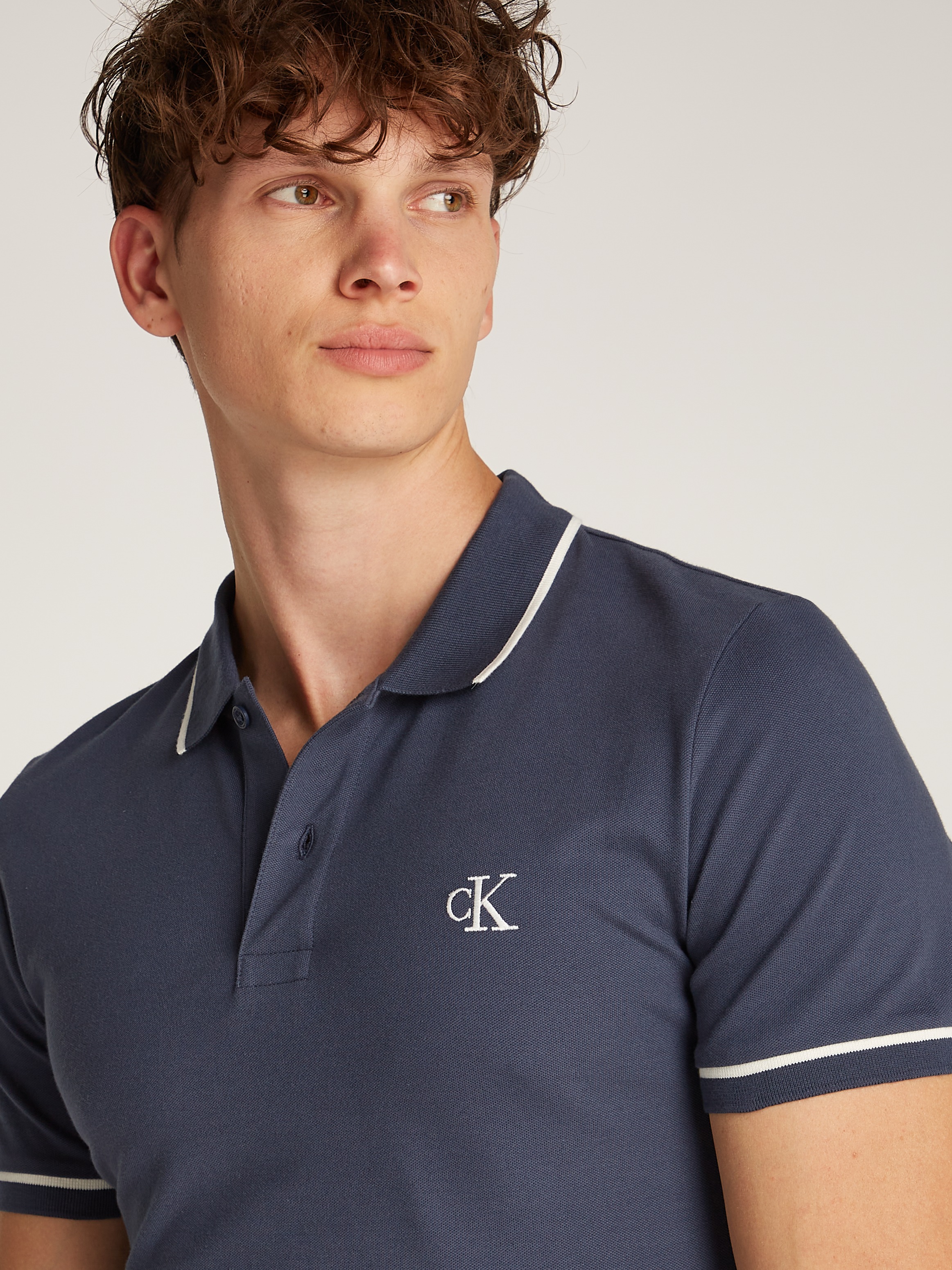 Calvin Klein Jeans Poloshirt »TIPPING SLIM POLO« mit Logomarkenlabel