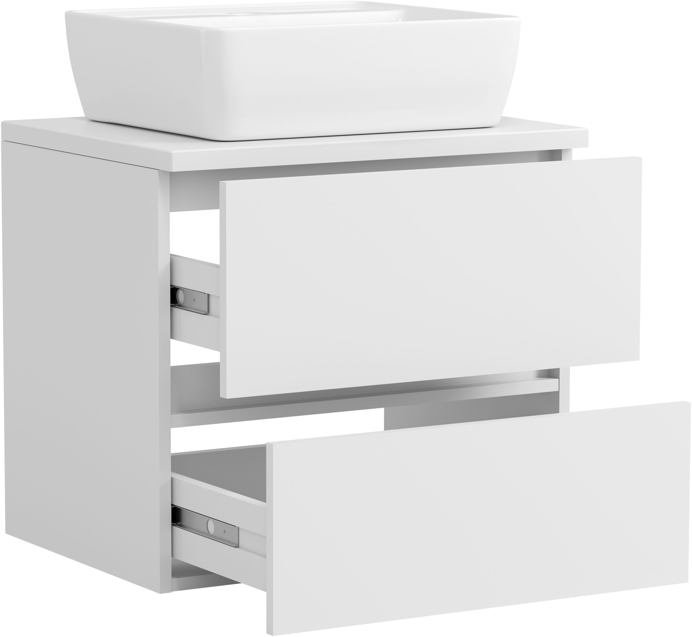 GOODproduct »BOZEN, Aufsatz-Waschtisch mit Keramkbecken« Aufsatz-Keramkibecken, grifflose Front