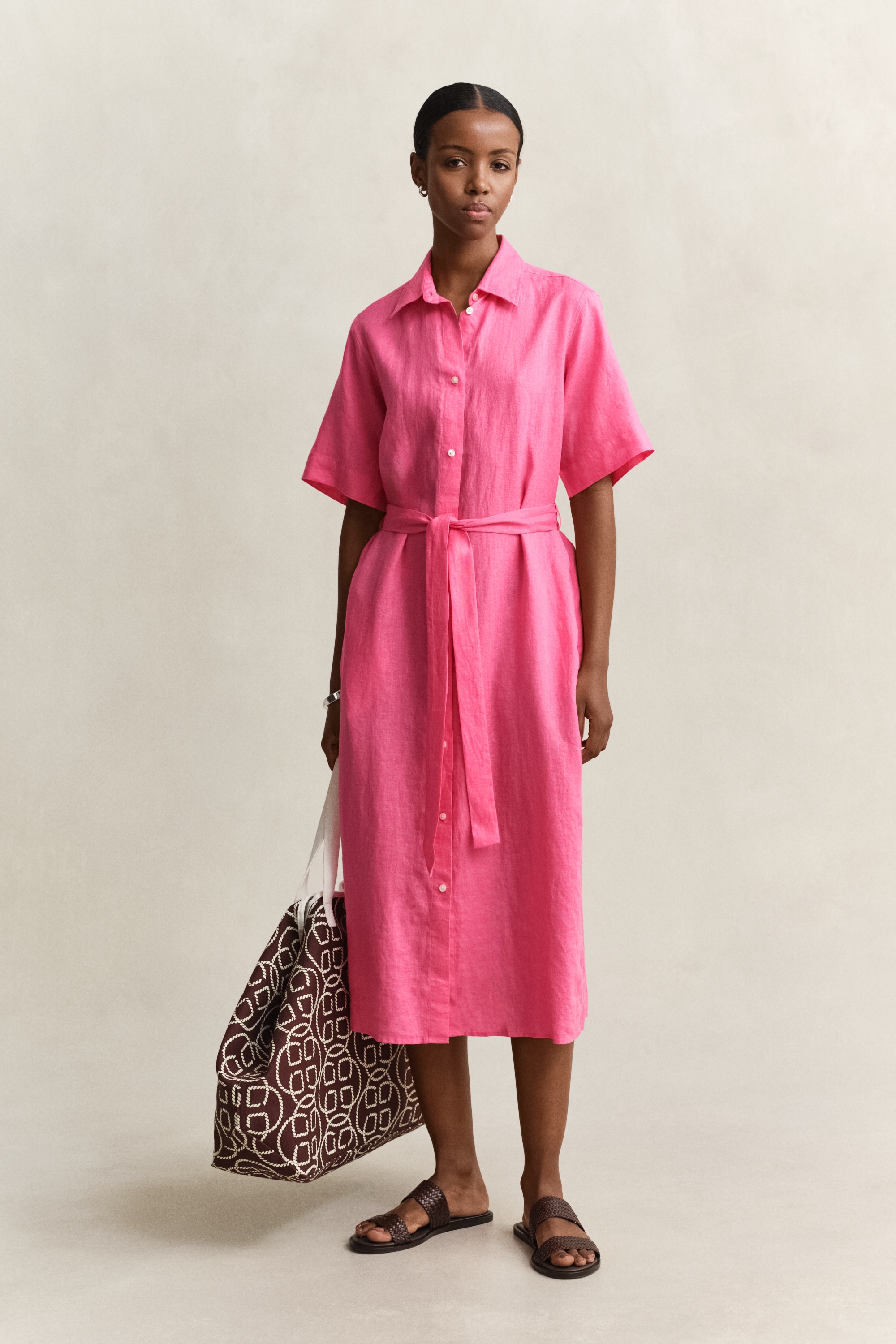 Gant Robe chemisier »LINEN« Sans poche Regular fit mit Bindegürtel