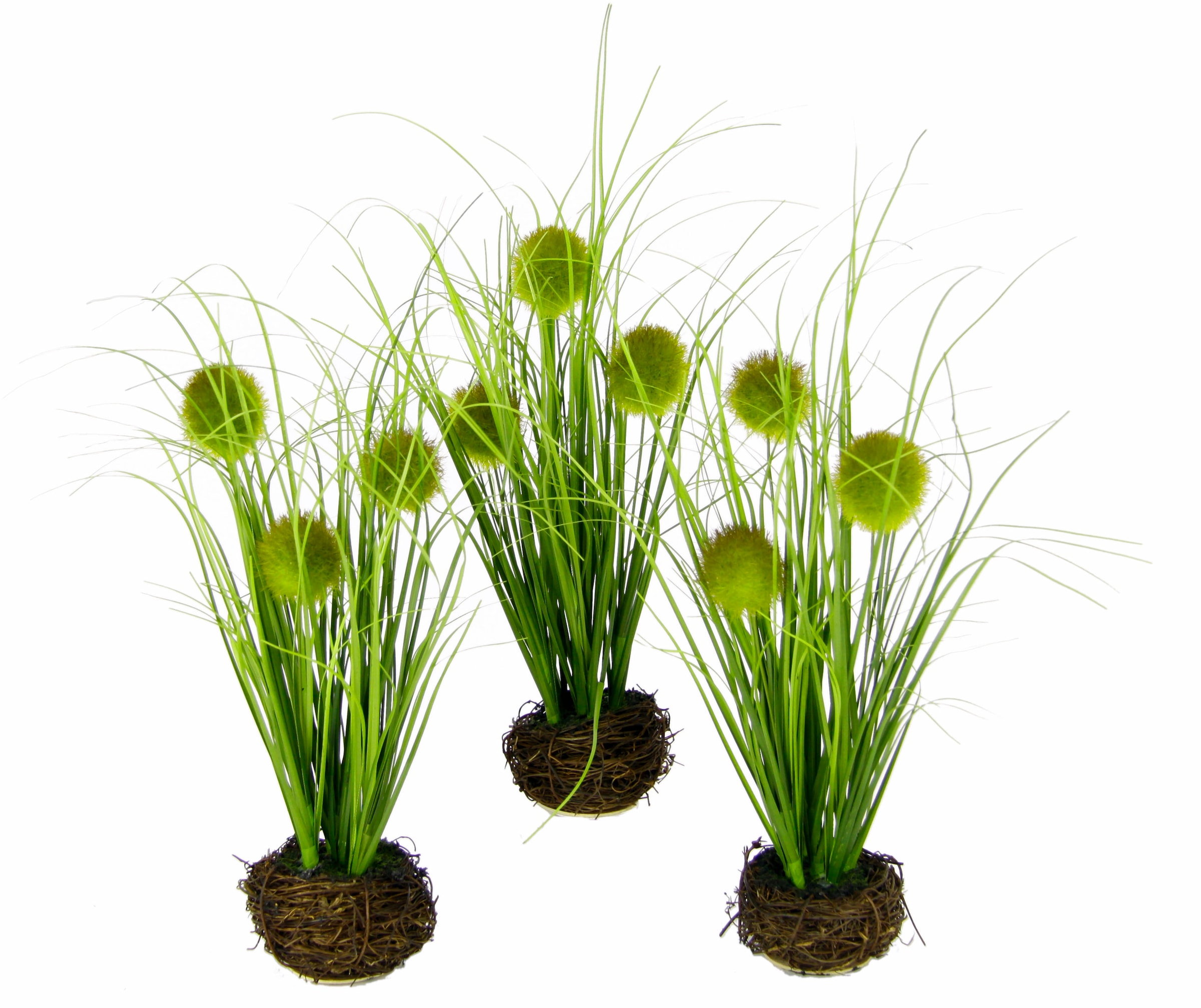 I.GE.A. Herbe artificielle »Künstliches Gras 'Knopfgras'« Im Reisig-Nest, 3er Set