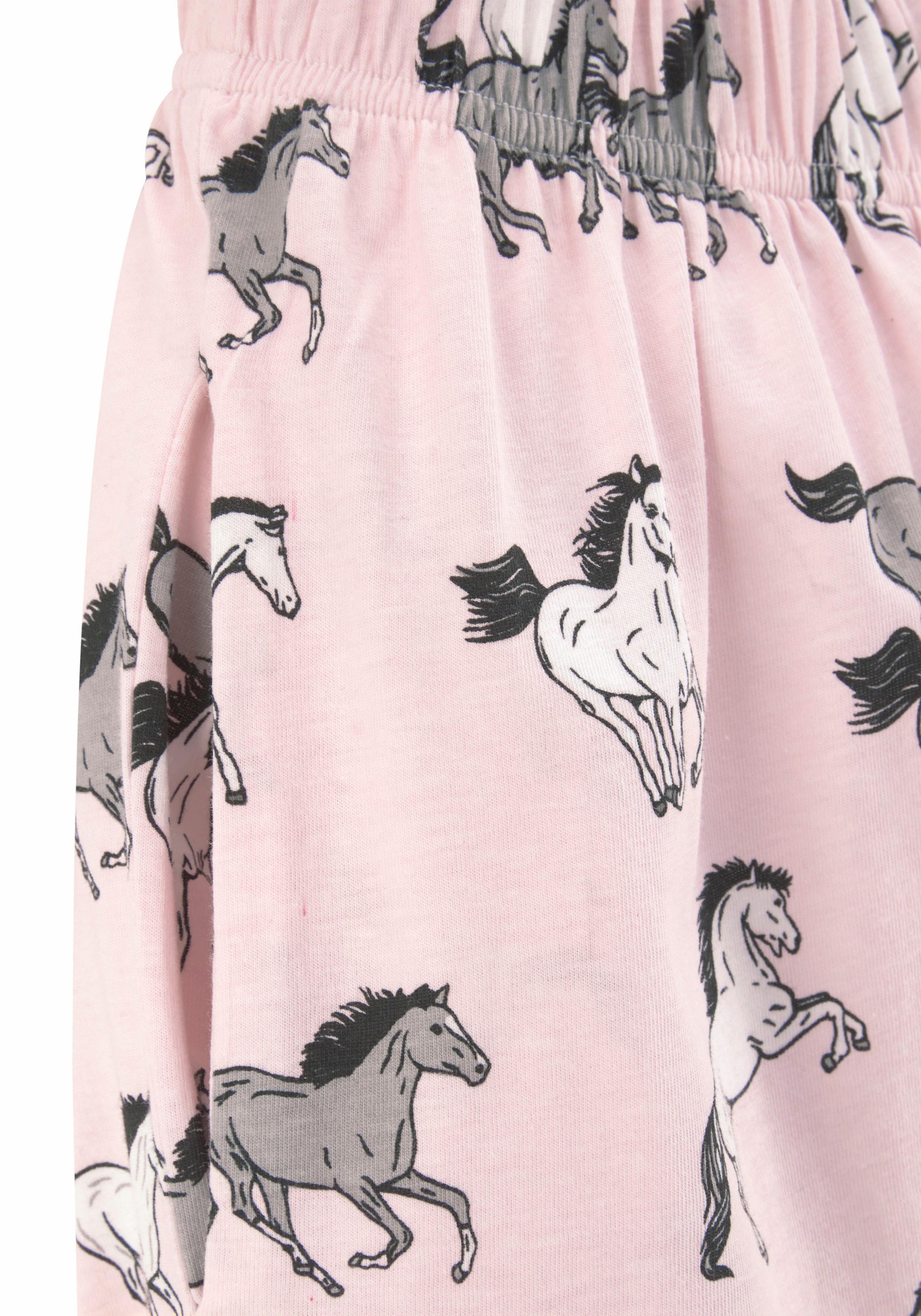Modische petite fleur Pyjama, (2 tlg., 1 Stück), in langer Form mit Pferde  Print versandkostenfrei kaufen