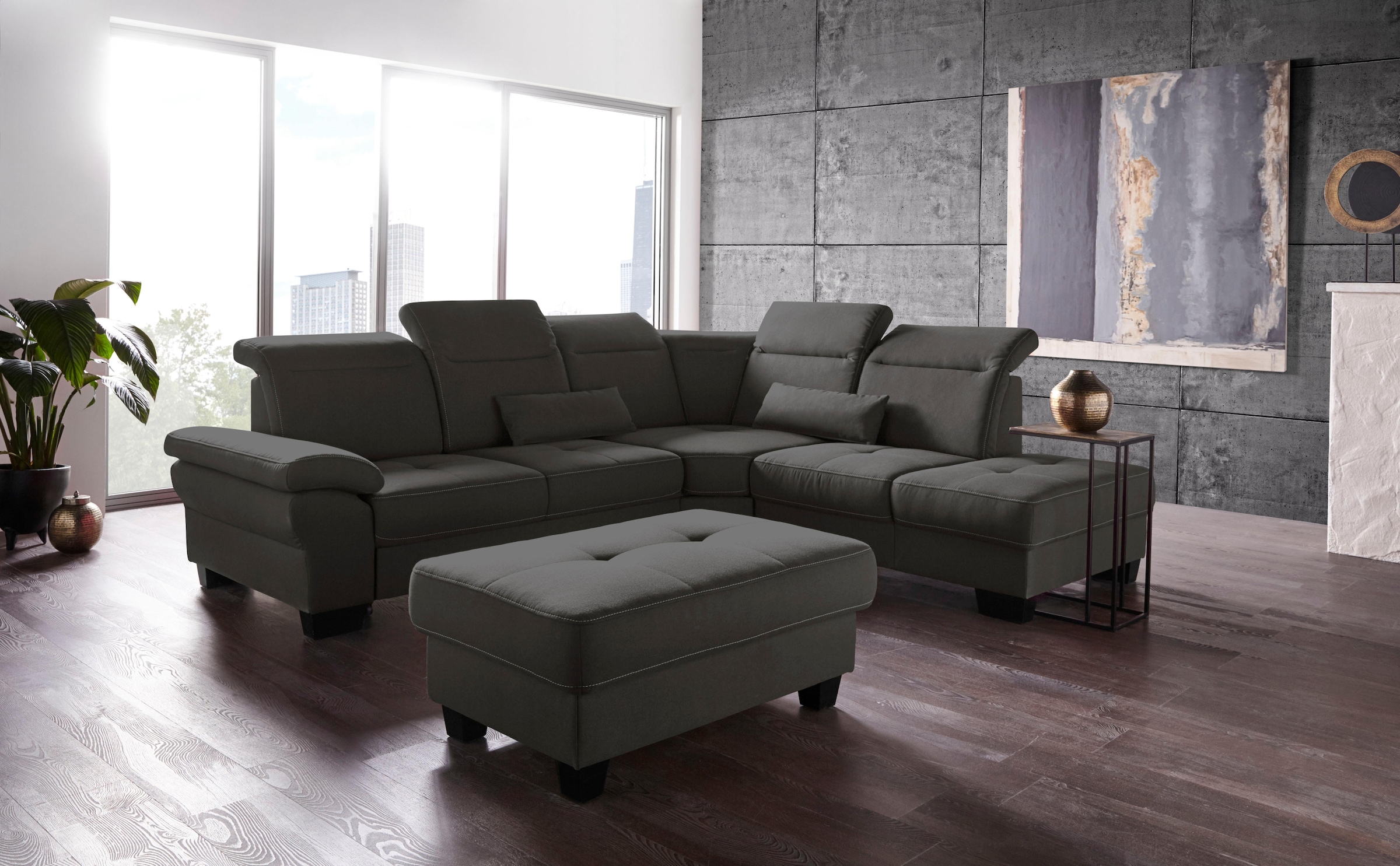 Image of Home affaire Ecksofa "Cornwall L-Form" incl. Sitztiefenverstellung, mit Bettfunktion und Kopfteilverstellung