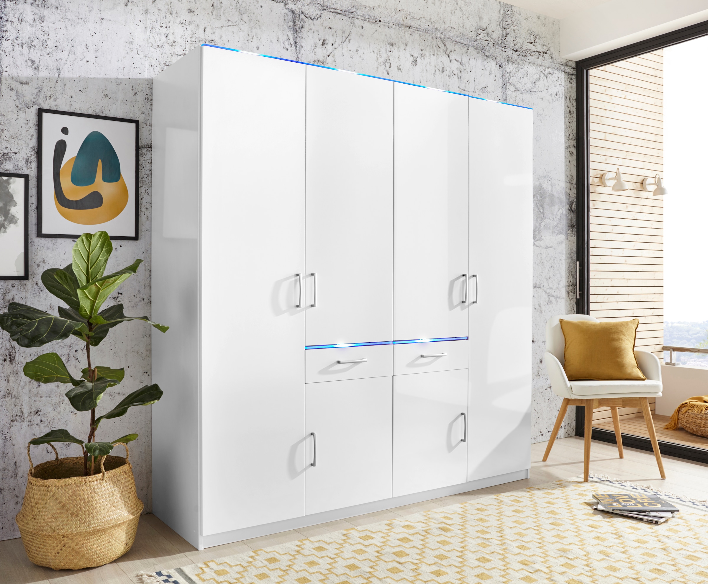 Image of priess Kleiderschrank, wahlweise mit Kranzbeleuchtung bei Ackermann Versand Schweiz