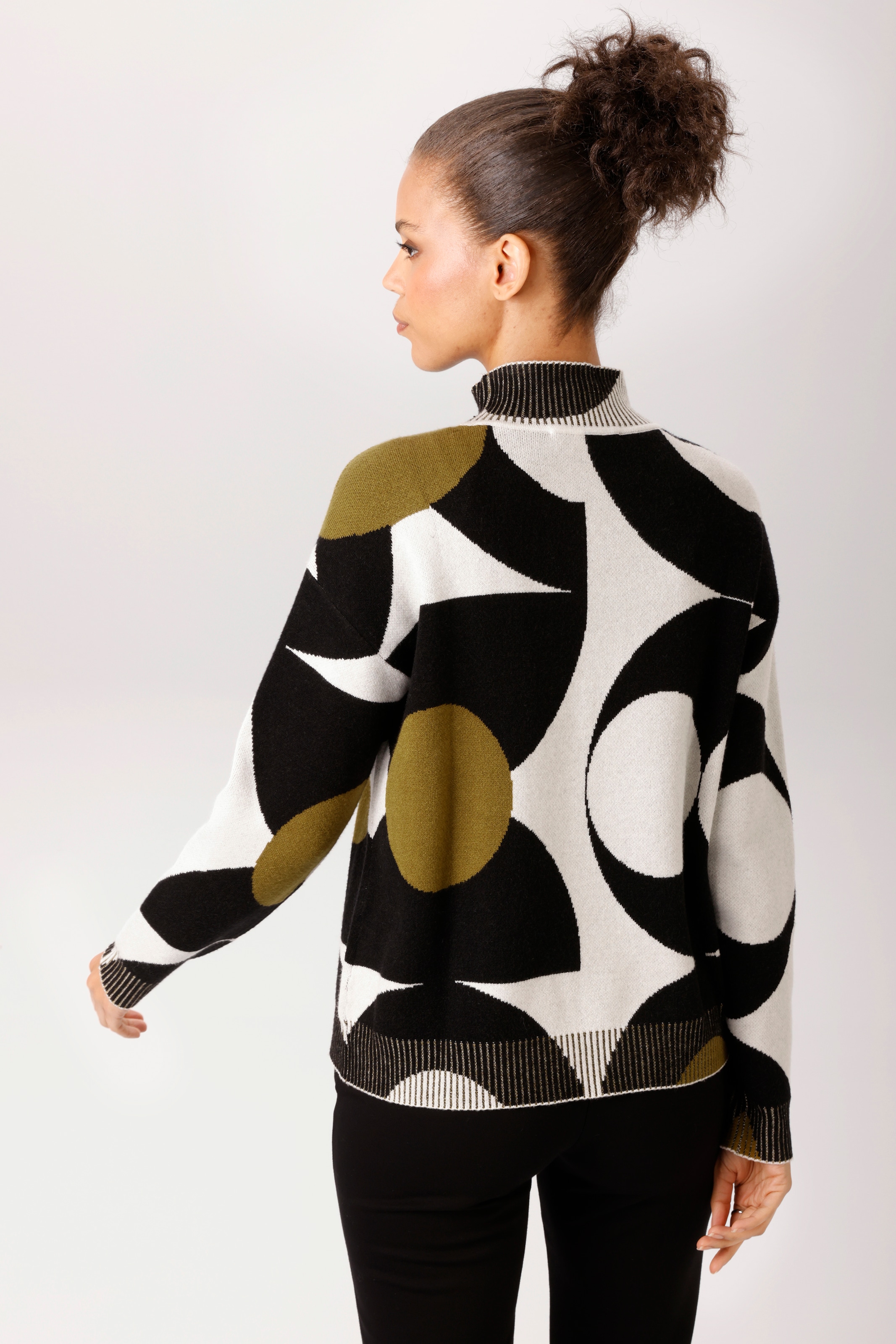 Aniston CASUAL Pull en tricot avec grand motif jacquard graphique - NOUVELLE COLLECTION