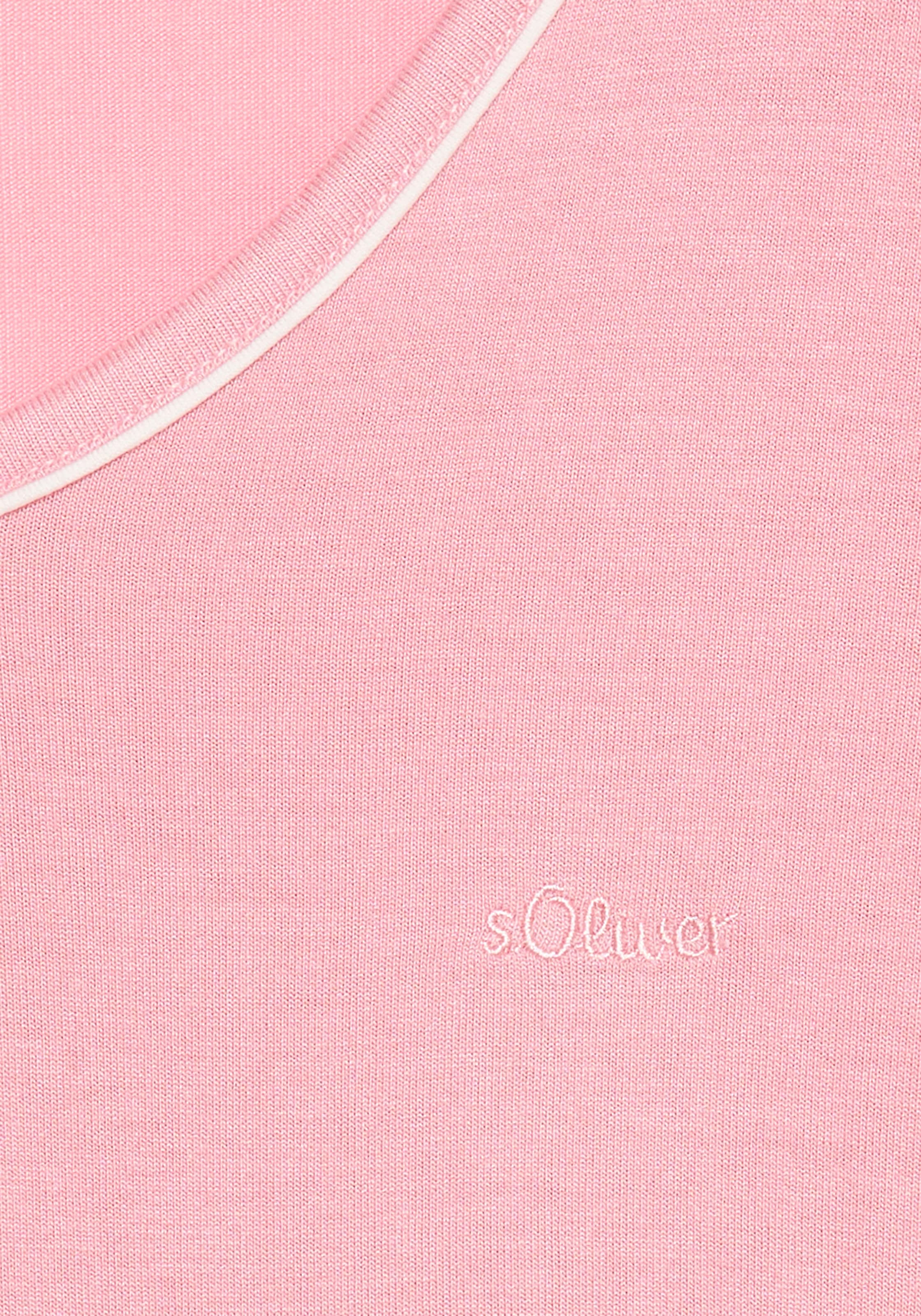 s.Oliver Pyjamaoberteil 1-teilig,  mit kleiner Kontrast-Paspel