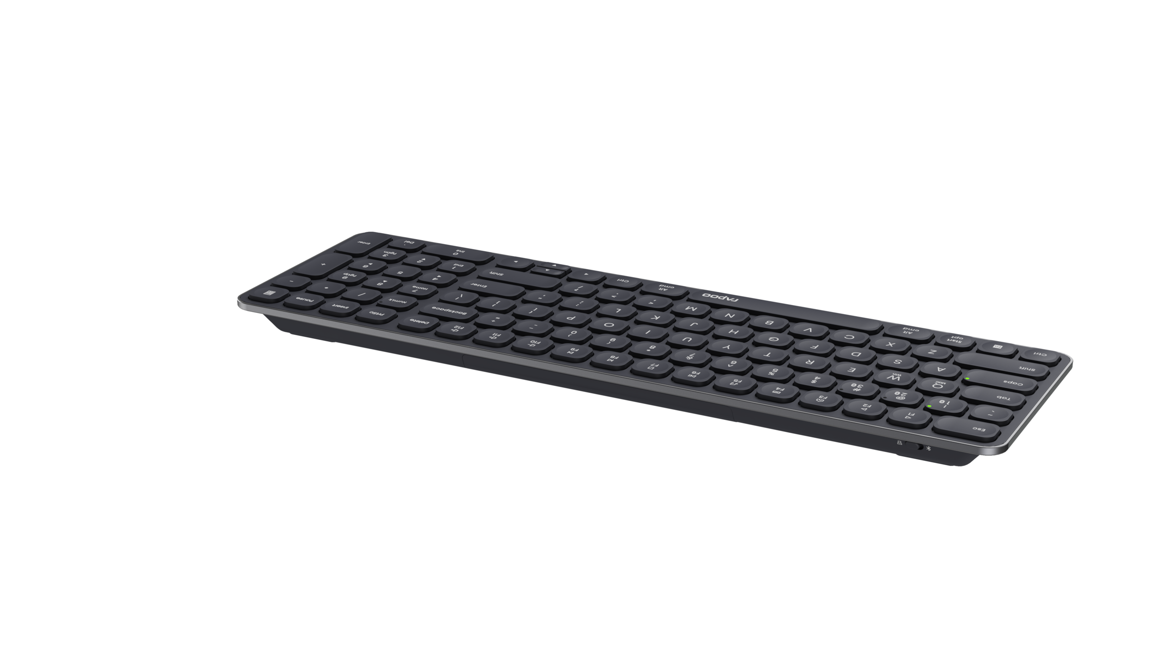 Rapoo Ultra-Slim-Bluetooth-Tastatur »E9310M, Kabellose, ultraflache Multi-Mode-Tastatur, QWERTZ«, (Fn-Tasten-Multimedia-Tasten-Ziffernblock)