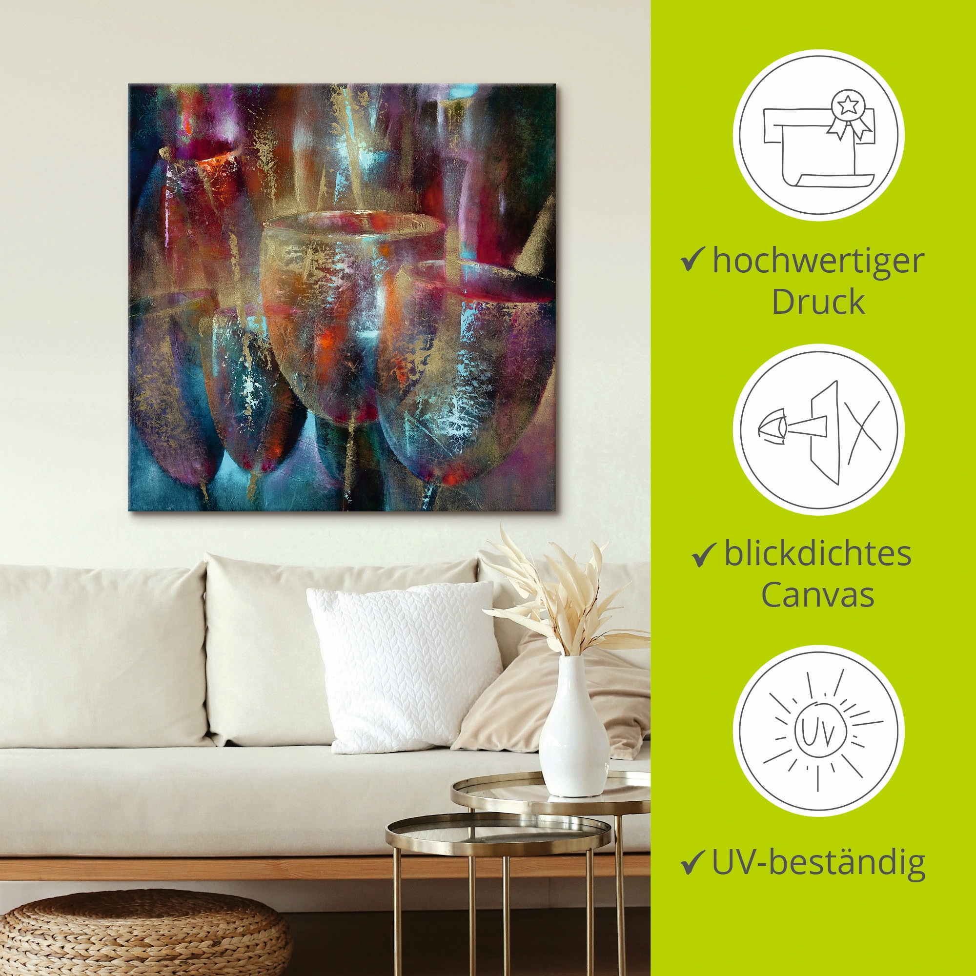 Artland Tableau sur toile »Reflektion« 1 cuis tlg. auf Holzrahmen gespannt