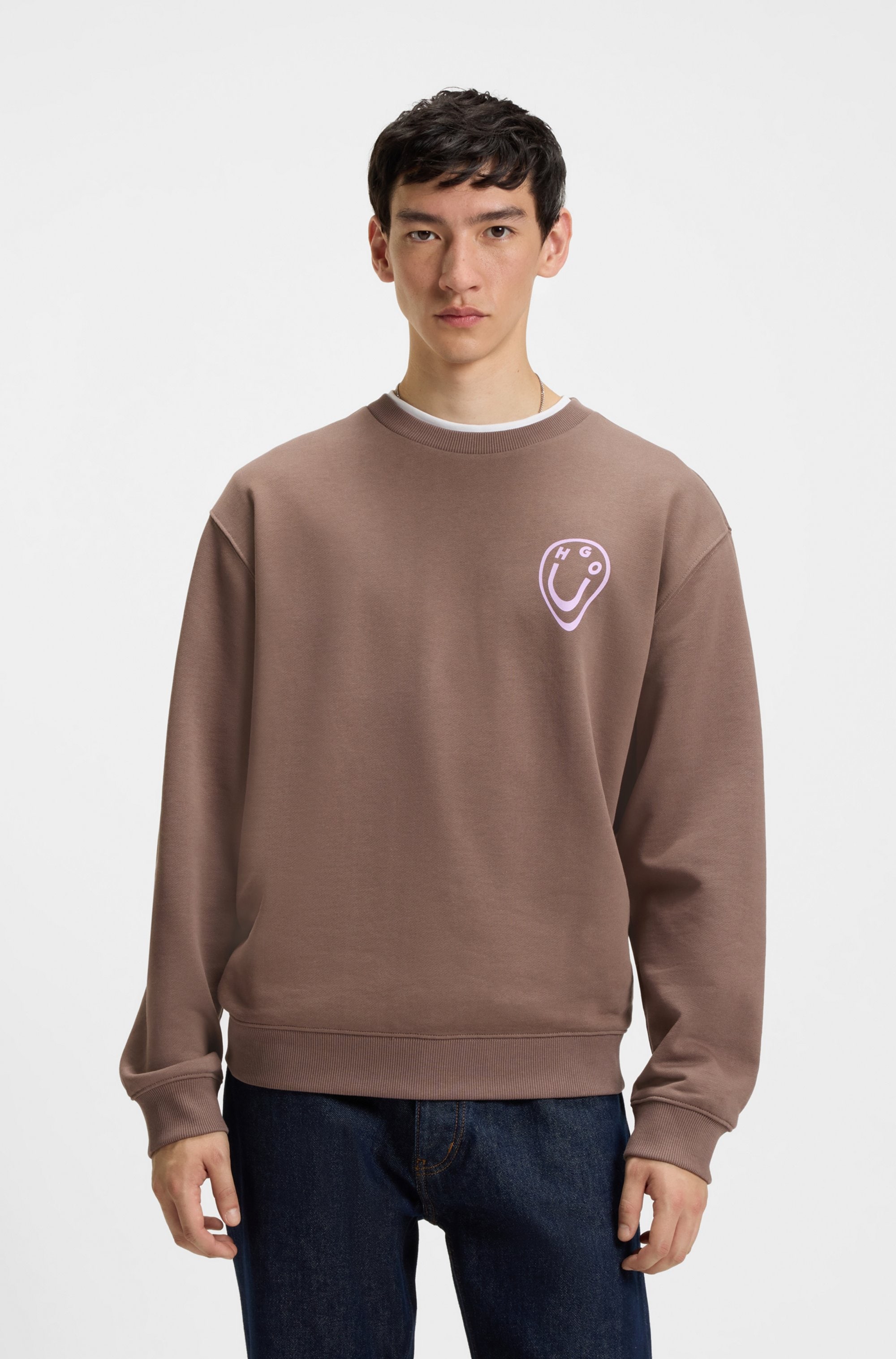 Image of HUGO Sweatshirt "Oversized Crew", Rundhals, mit Print