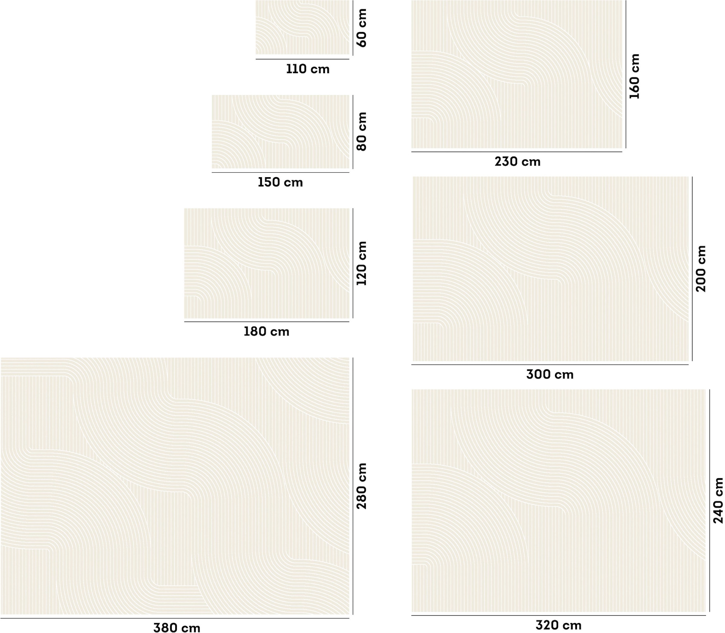 GOODproduct Teppich »Revea, Zen Garden-Design in Hoch-Tief-Struktur,« rechteckig 9 mm Höhe 3D-Effekt, softer Kurzflor, pflegeleicht, Scandi-Look