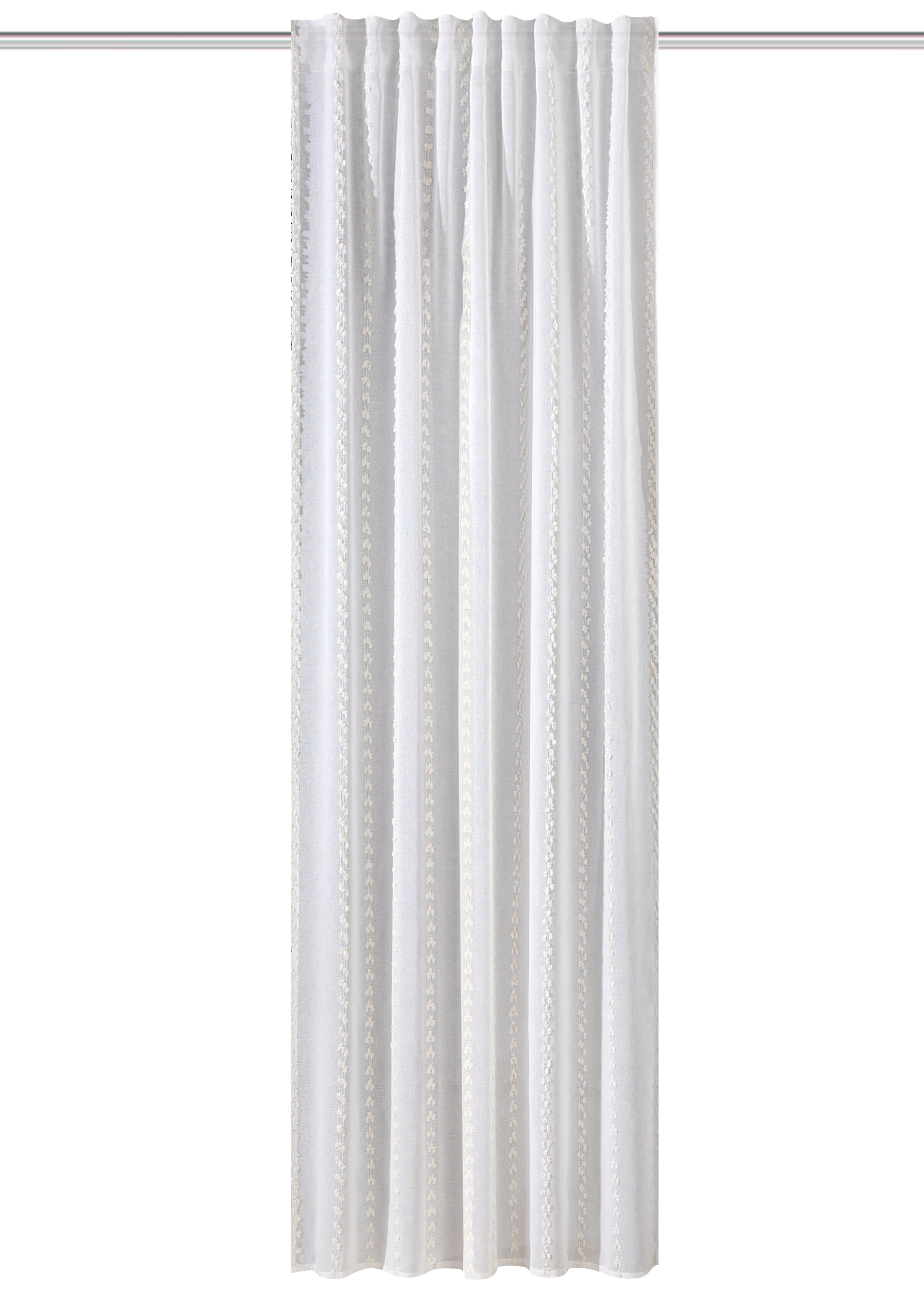 HOME WOHNIDEEN Gardine »NIKA« Multifunktionsband 1 Stk. tlg. Kombibandschal,Leinenstruktur,Scherli