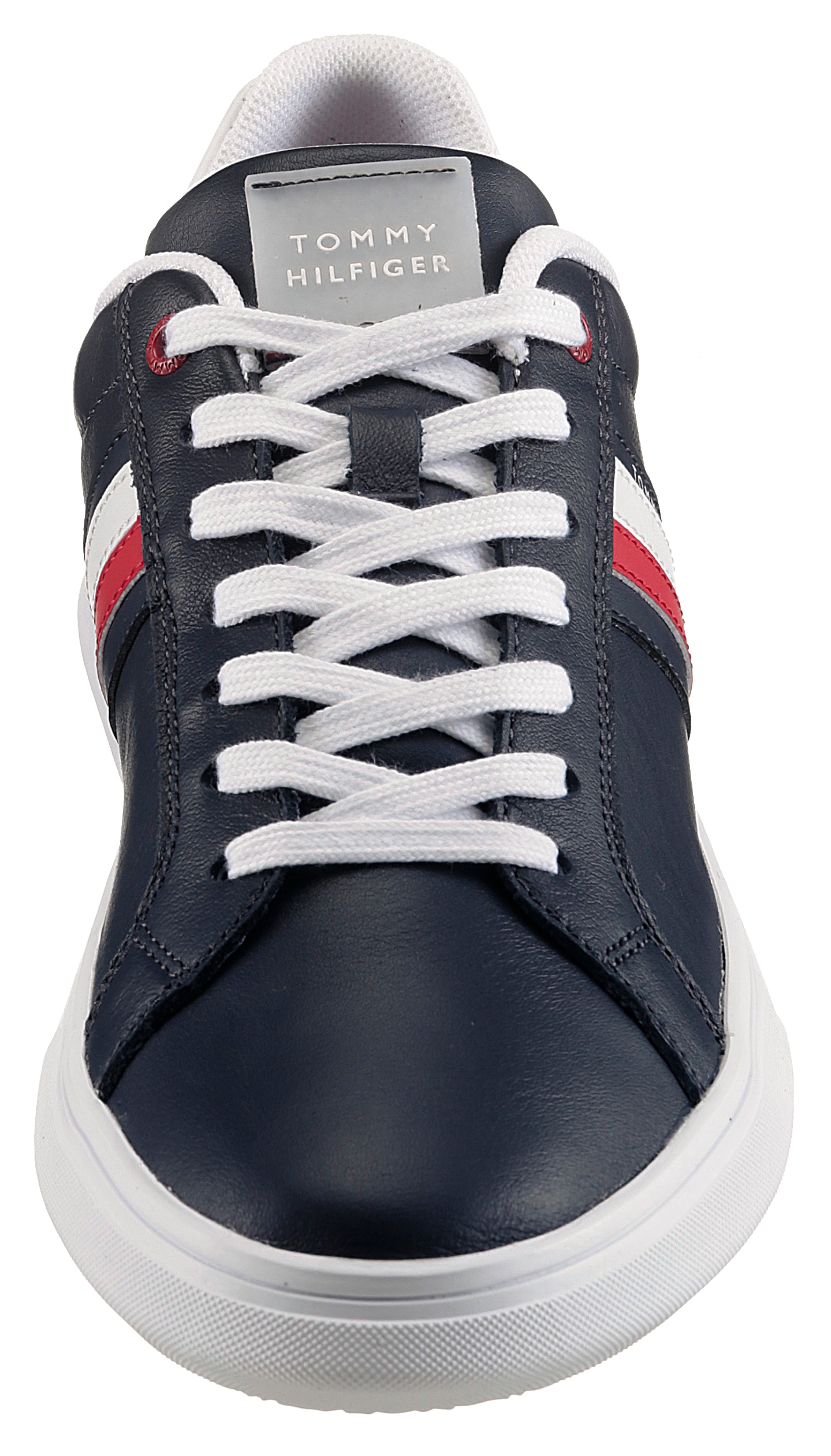 Tommy Hilfiger Sneaker »ESSENTIAL LEATHER CUPSOLE«, mit typischen Streifen, Freizeitschuh, Halbschuh, Schnürschuh