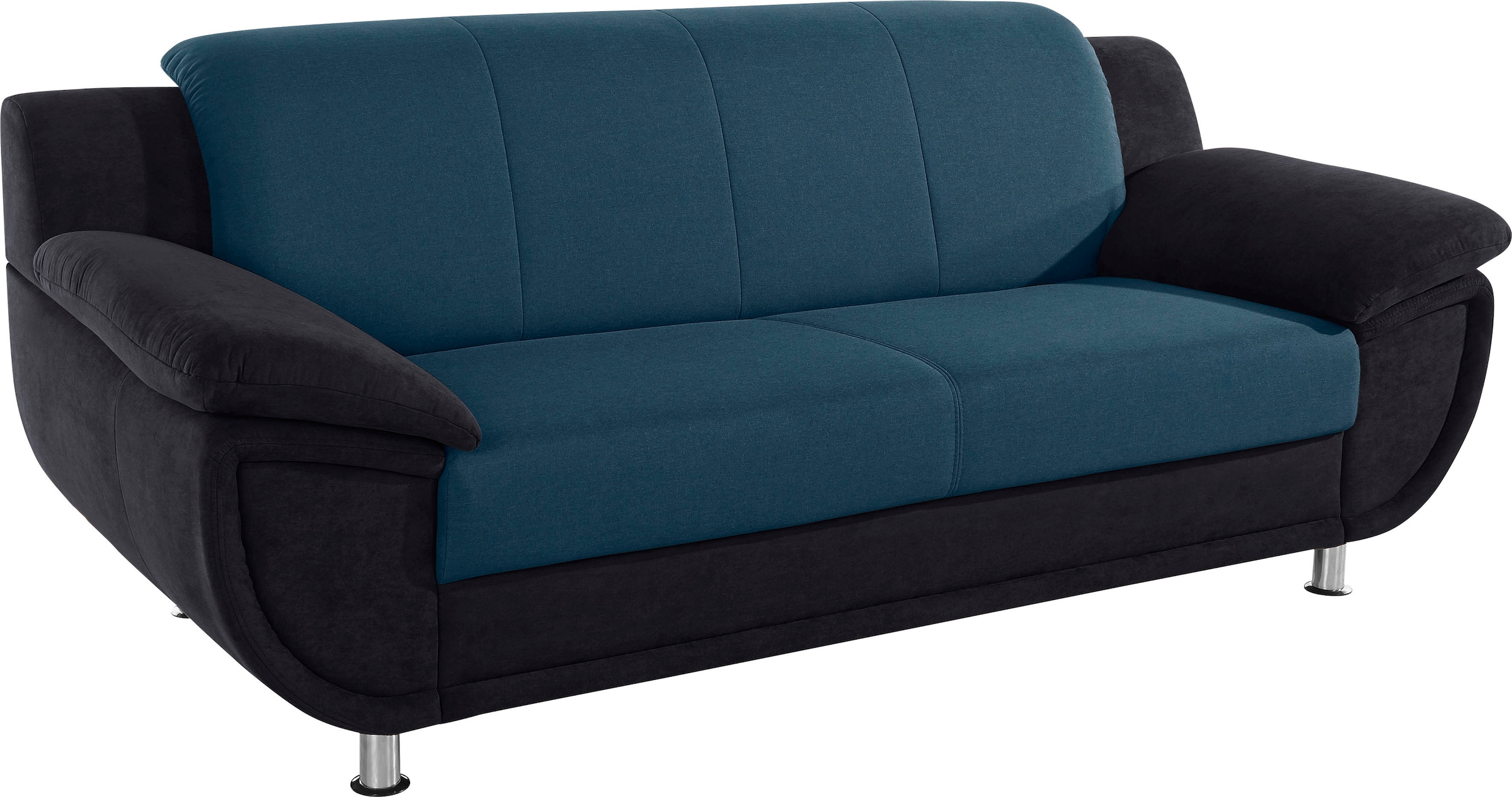 TRENDMANUFAKTUR 3-Sitzer »Rondo 3, zeitlos und modern, bequem, Materialmix, Breite 207cm« wahlweise mit Federkern, extrabreite Armlehnen zum Relaxen