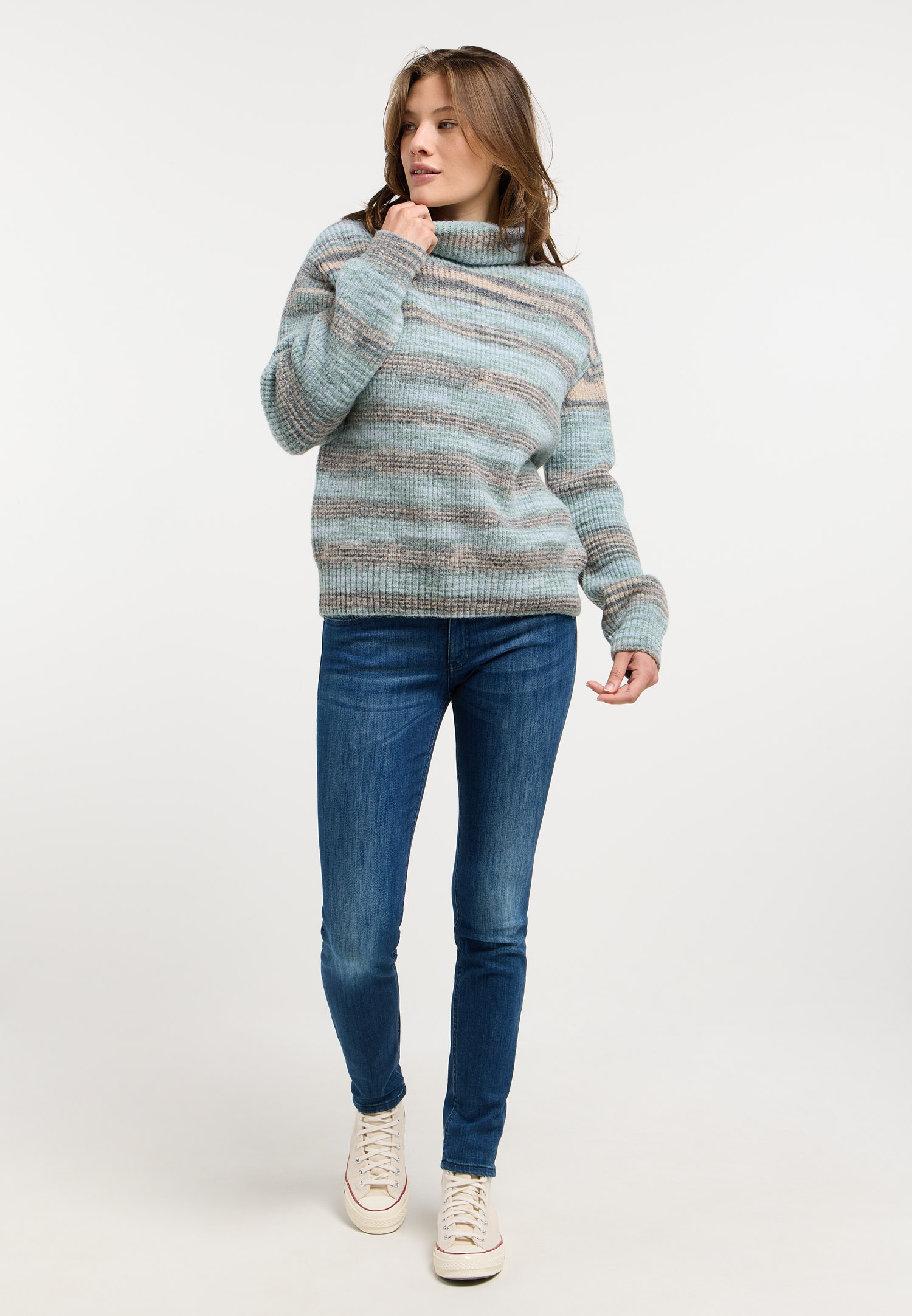 Ragwear Pull à col roulé »SAFINA« mélange de matériaux facile d'entretien, col roulé haut
