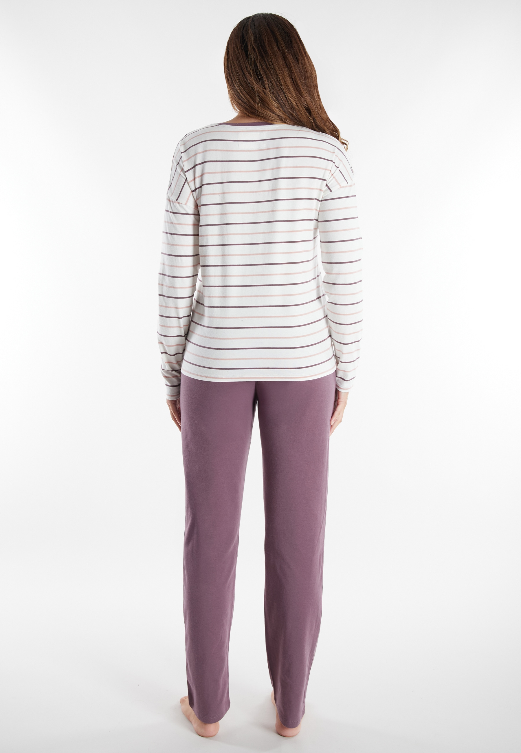 TOM TAILOR Pyjama »Zaria« 2 gestreiftes Oberteil, mit Rundhalsausschnitt und langem Arm