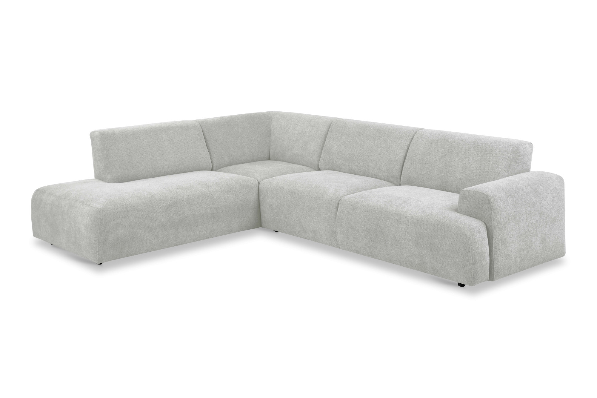 GOODproduct Canapé d'angle »Linkka, Breite 282 cm« forme en L, en tissu chenille doux, avec suspension ondulée