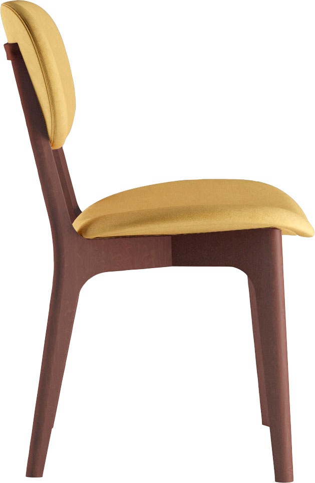 Home affaire Chaise »COZY Made in Italy« (Set) 2 cuisGestell in Buche, Kirsch- oder Nussbaum, Massivholz, Design Stuhl