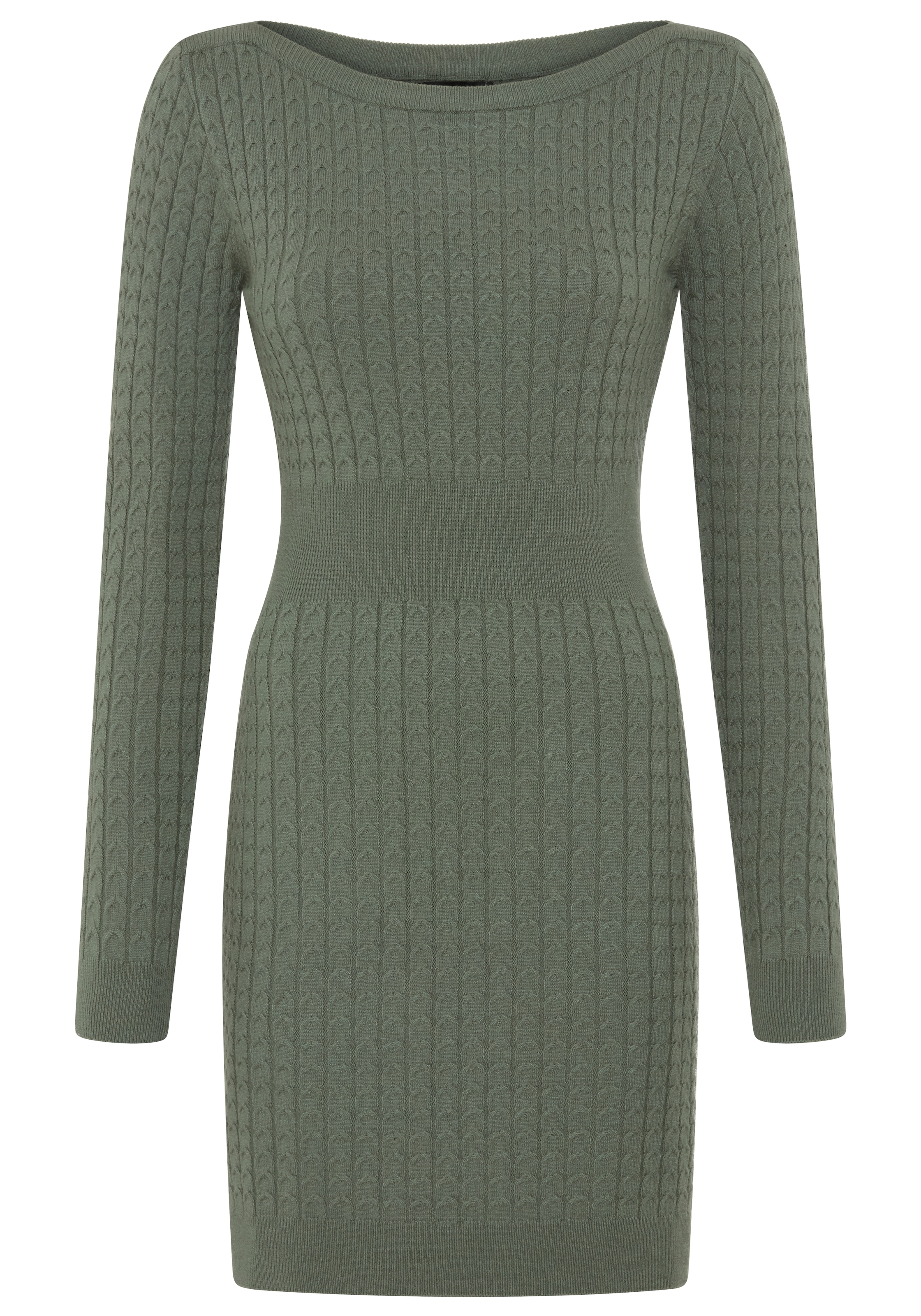 Melrose Robe en tricot coupe féminine en mélange de viscose avec motif torsadé