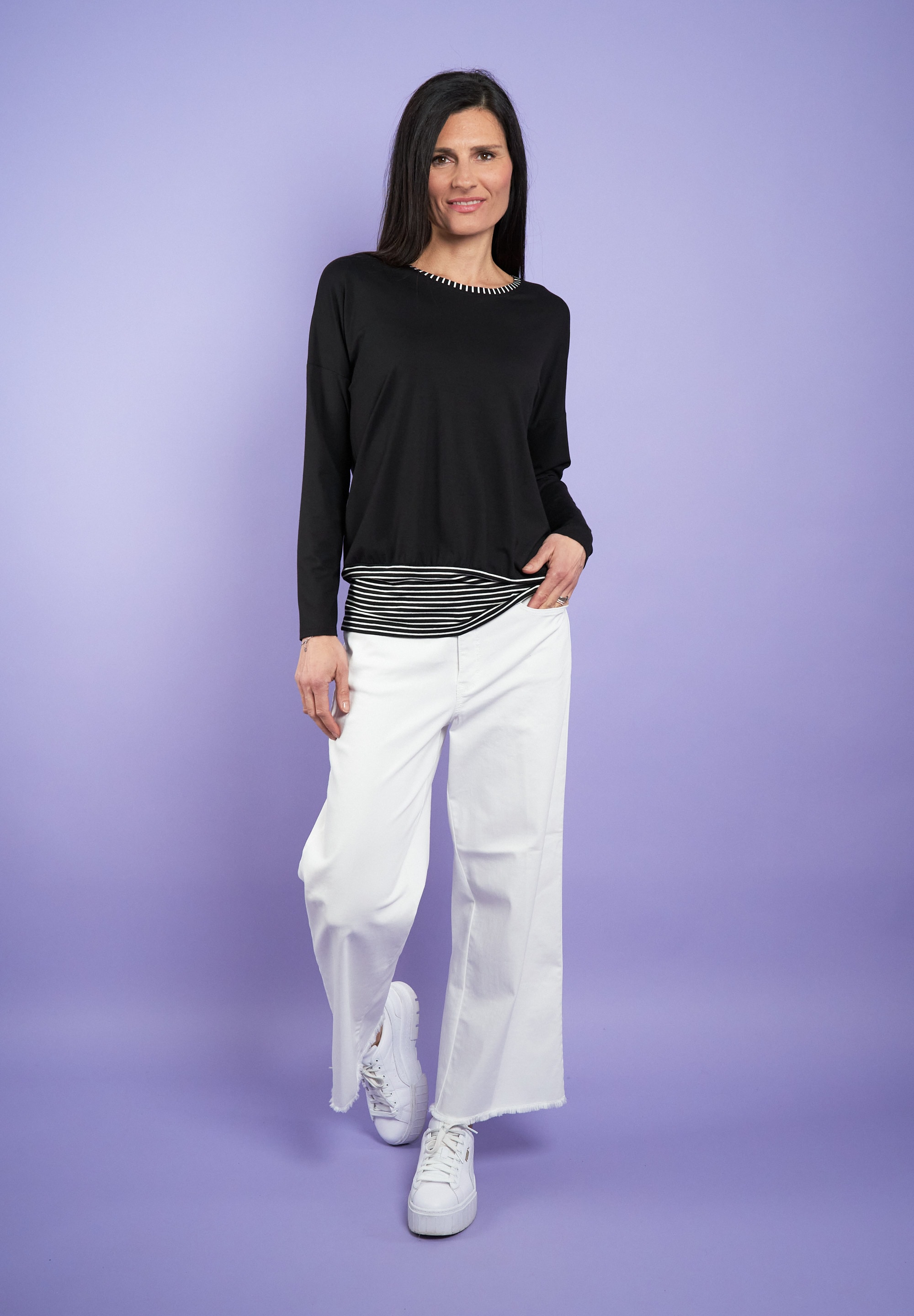 Seidel Moden Longshirt »Exklusiv bei OTTO« Unifarben, mit Streifen-Details -MADE IN GERMANY