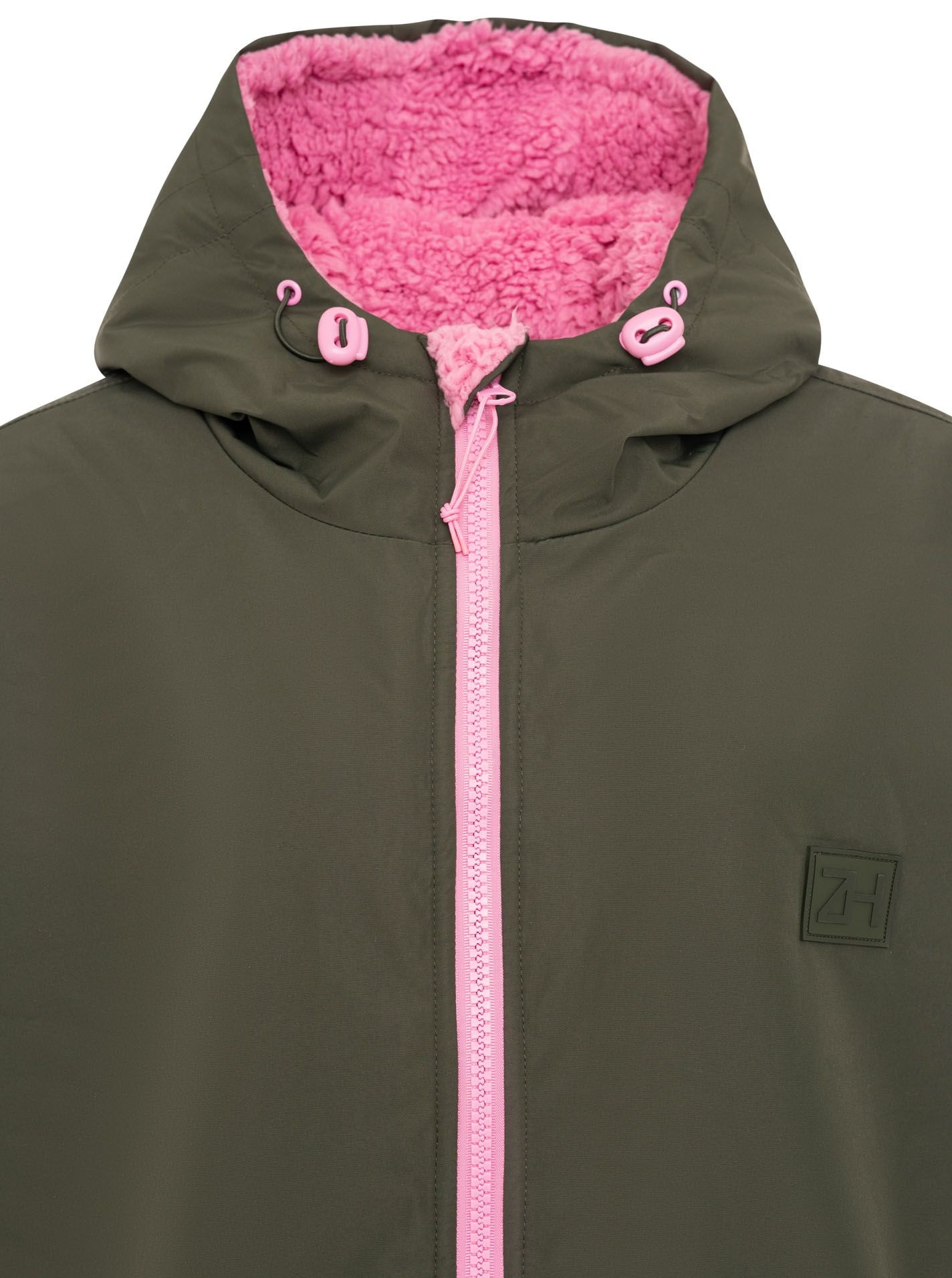 Zwillingsherz Manteau court »"Oversize Windjacke ZH"« seitliche Taschen, Kapuze, Reissverschluss, Teddy Futter
