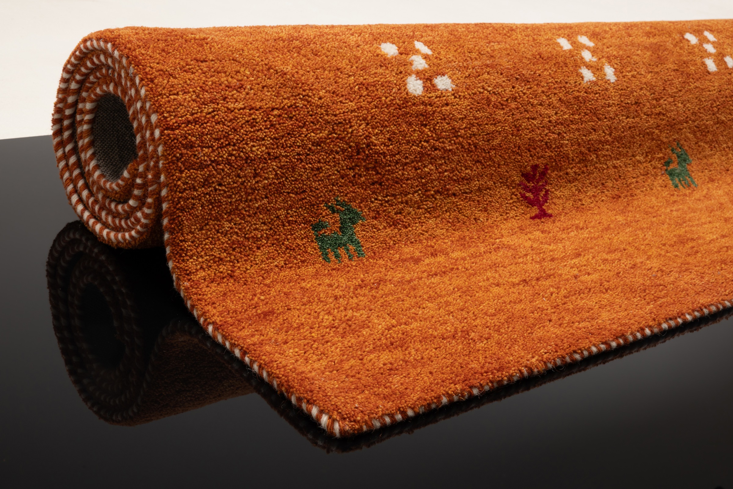 THEKO Wollteppich »Gabbeh Motiv, Handweb Teppich, Tiermotiv, reine Wolle, handgewebt«, rechteckig, 14 mm Höhe, reine Wolle, handgewebt, Wohnzimmer, Schlafzimmer, Esszimmer
