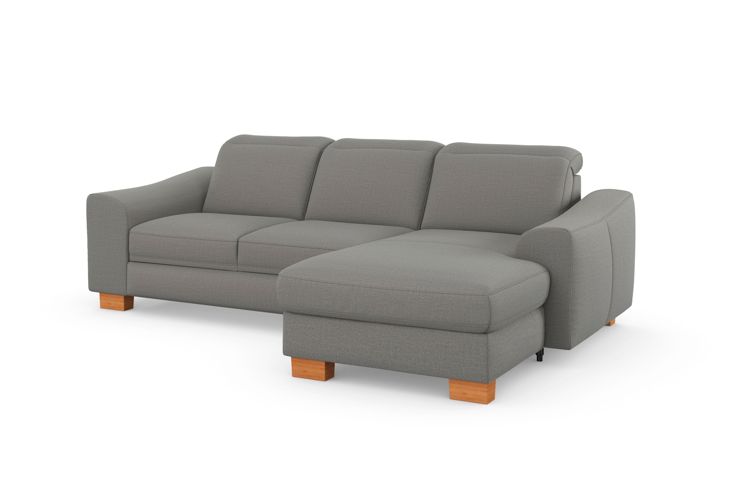sit&more Canapé d'angle »Dundee L-Form« mit Federkern und Massivholzfüssen, wahlweise mit Kopfteilverstellung