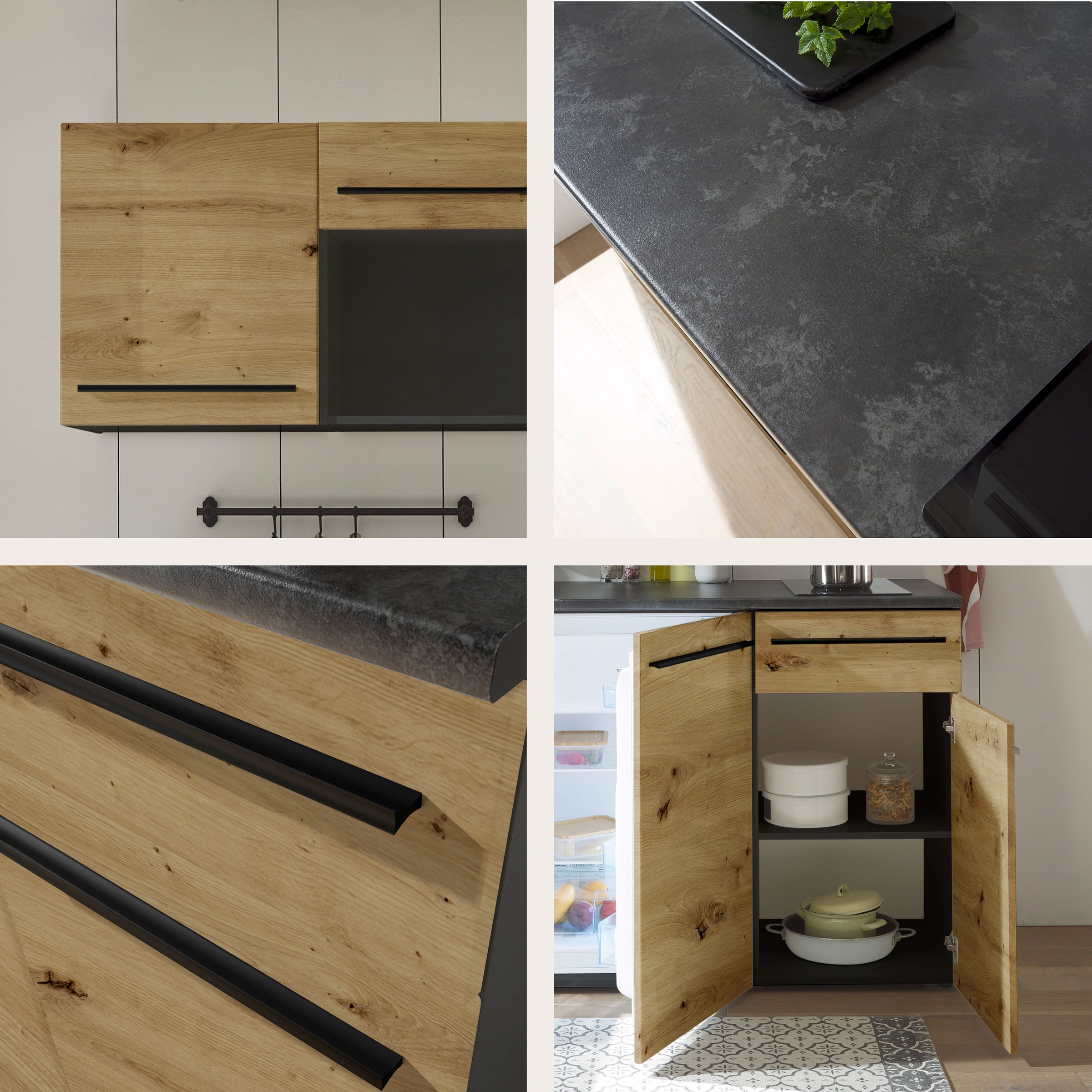 BASIC by Balculina Kitchenette »Jazz Singleküche« largeur 160 cm, avec appareils électriques et micro-ondes en option