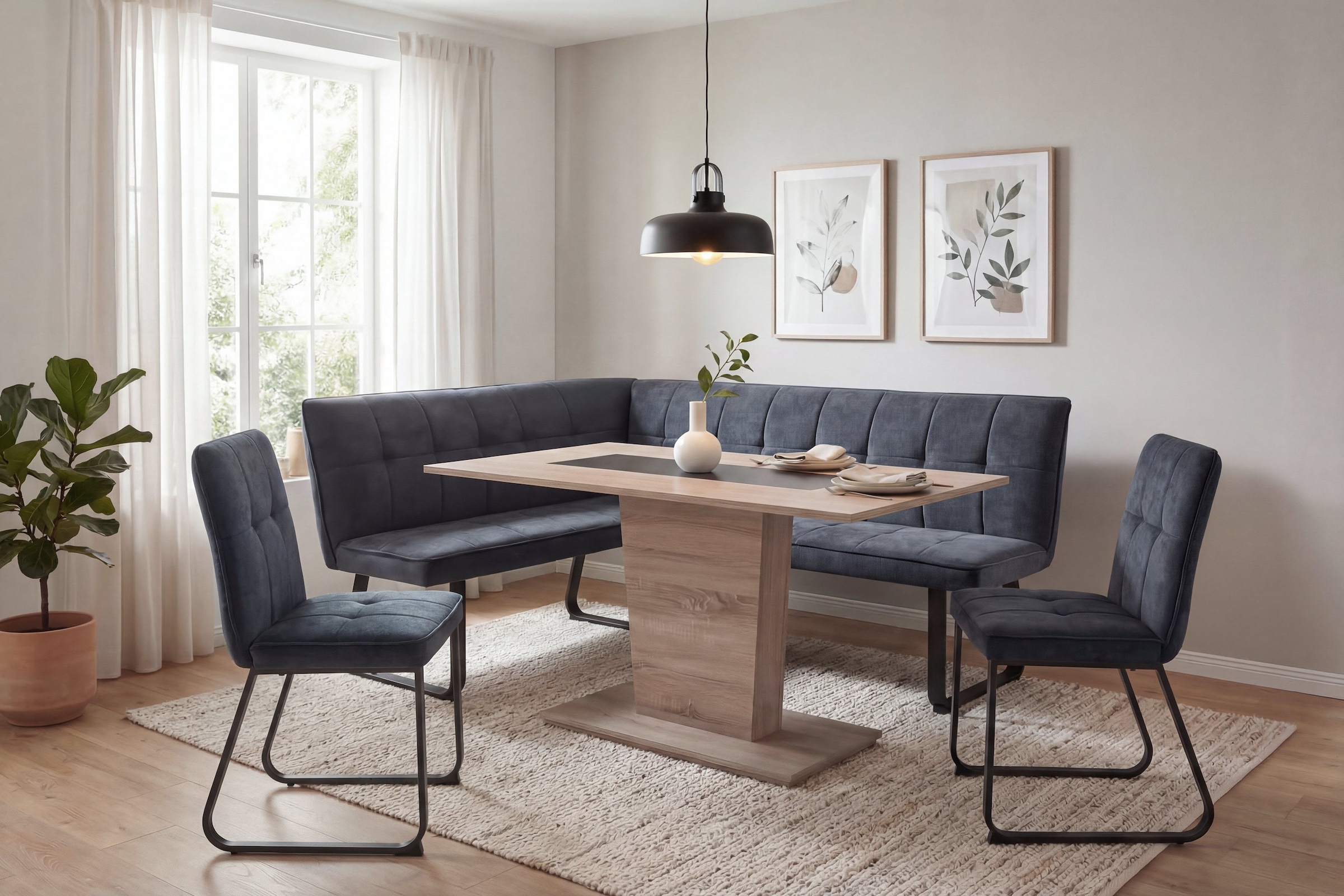 byLIVING Esstisch "VIENNA" Sonoma Eiche (Eiche-Optik), bis 100 kg, Säule (V-förmig), 6 Sitzplätze